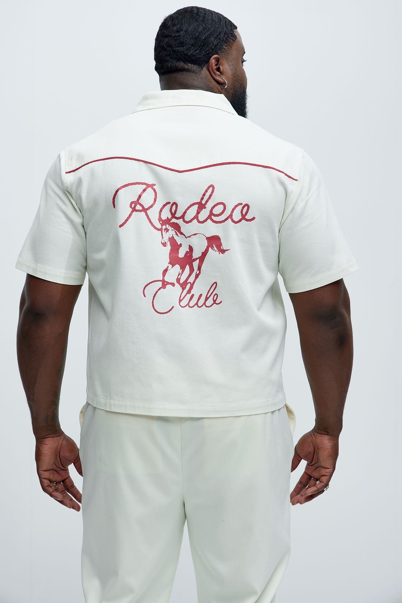 Rodeo Club Cropped Shirt - Red/White