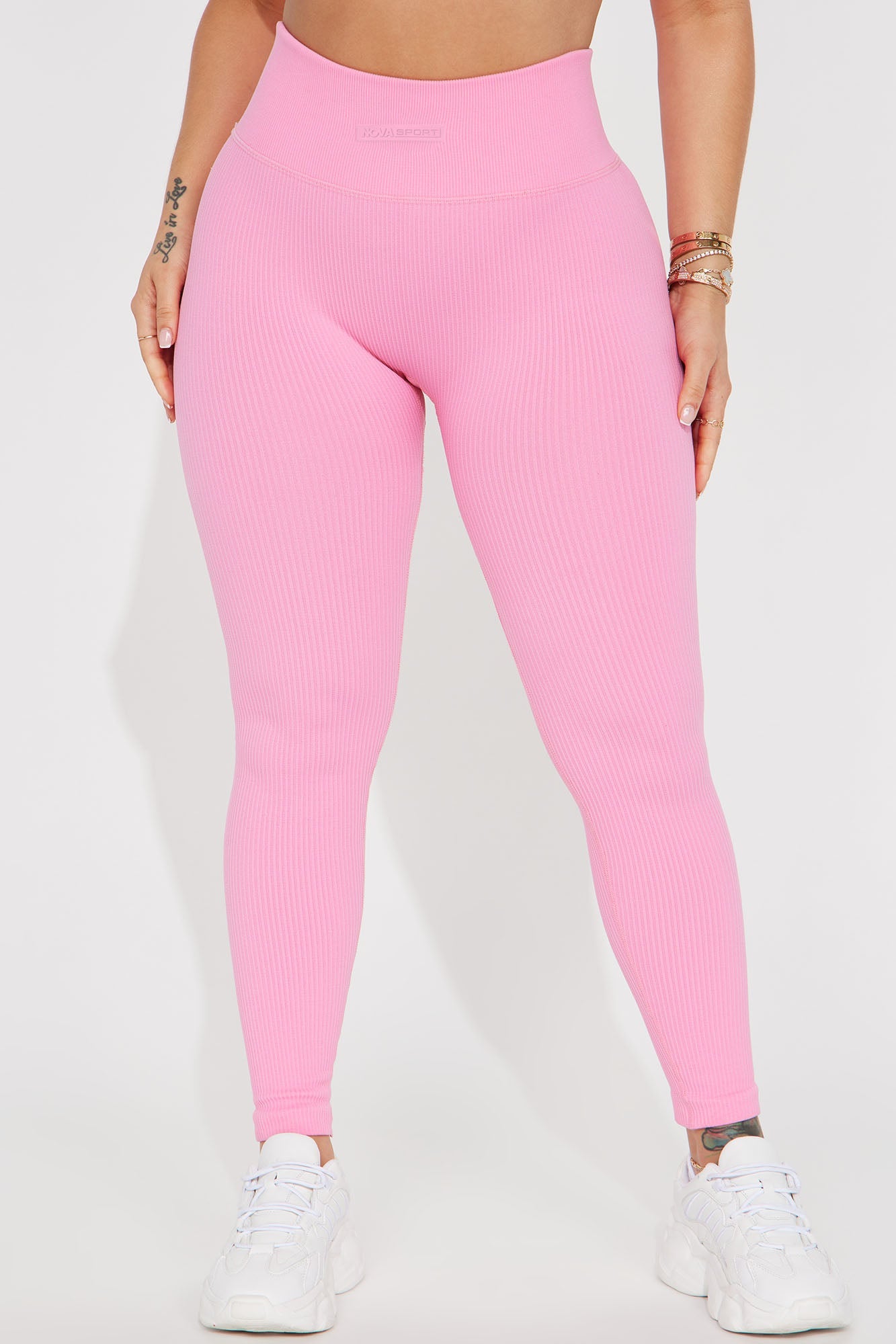 Fighter Ribbed Active Legging In Infinity Seamless - Bubblegum Pink