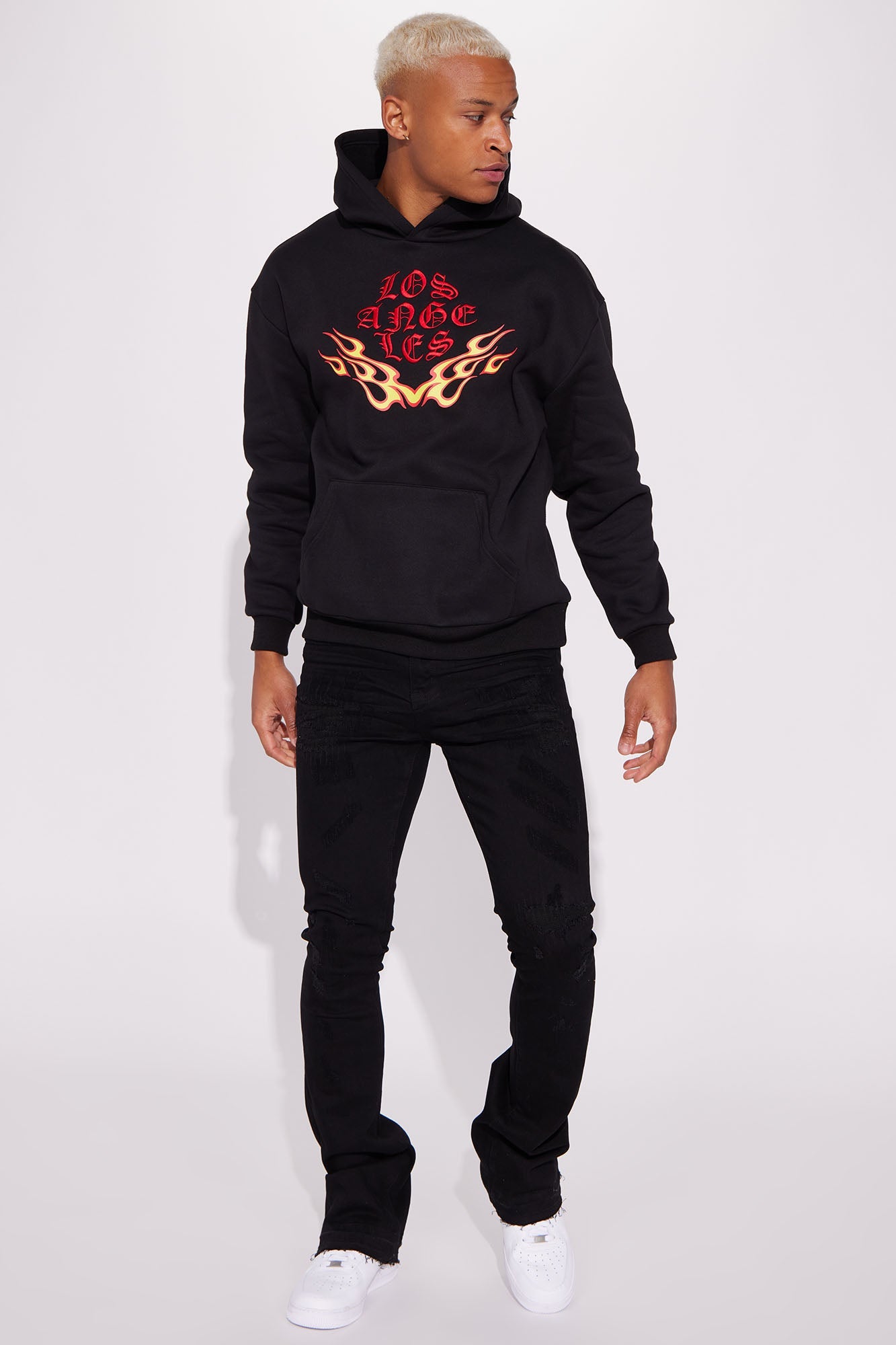 Do You Mind Stacked Skinny Flare Jeans - Black