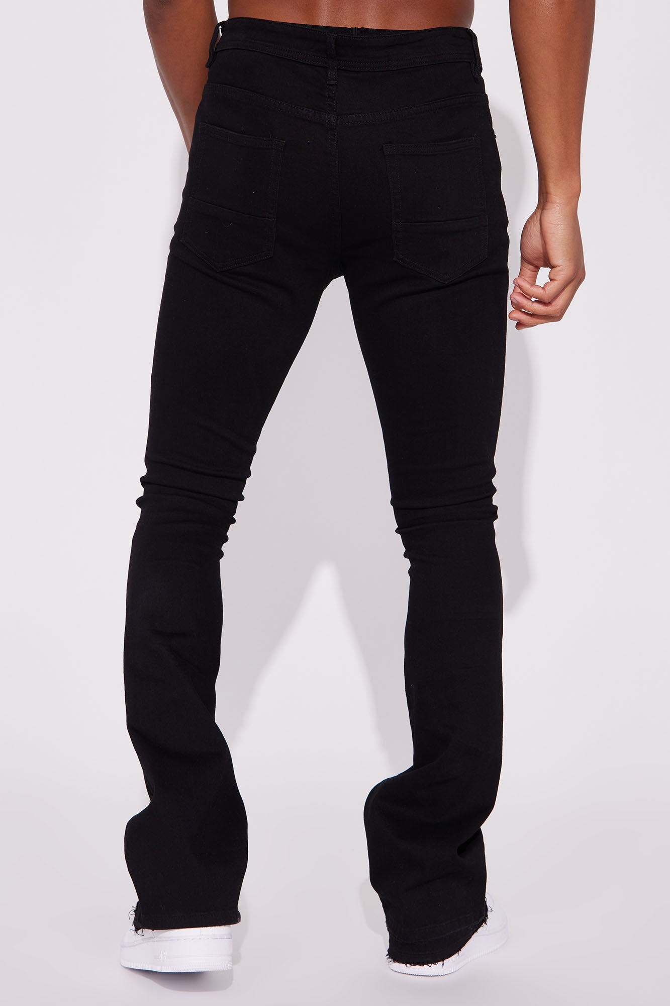 Do You Mind Stacked Skinny Flare Jeans - Black