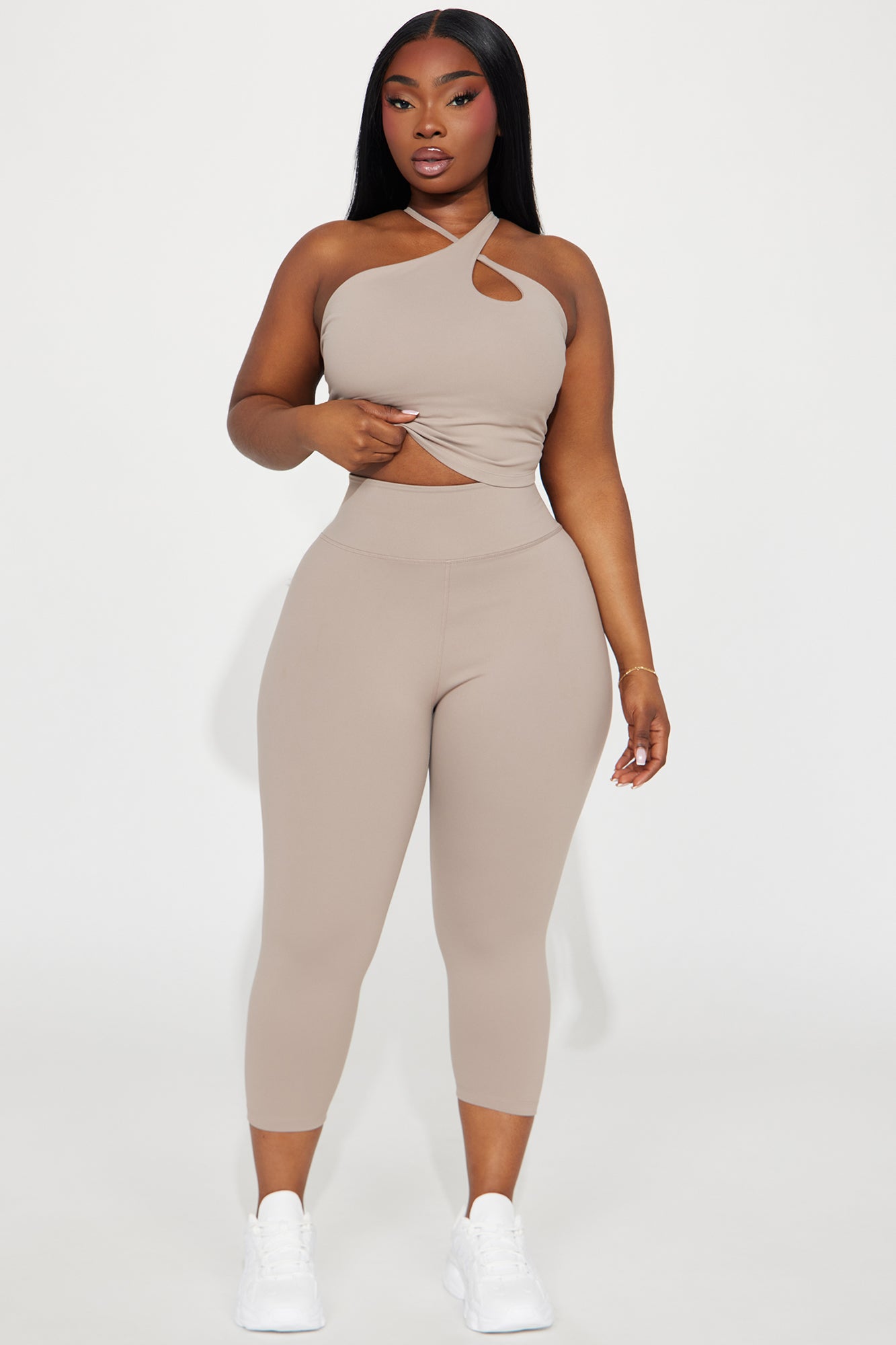 Flexibility Super Soft Capri Active Legging - Taupe