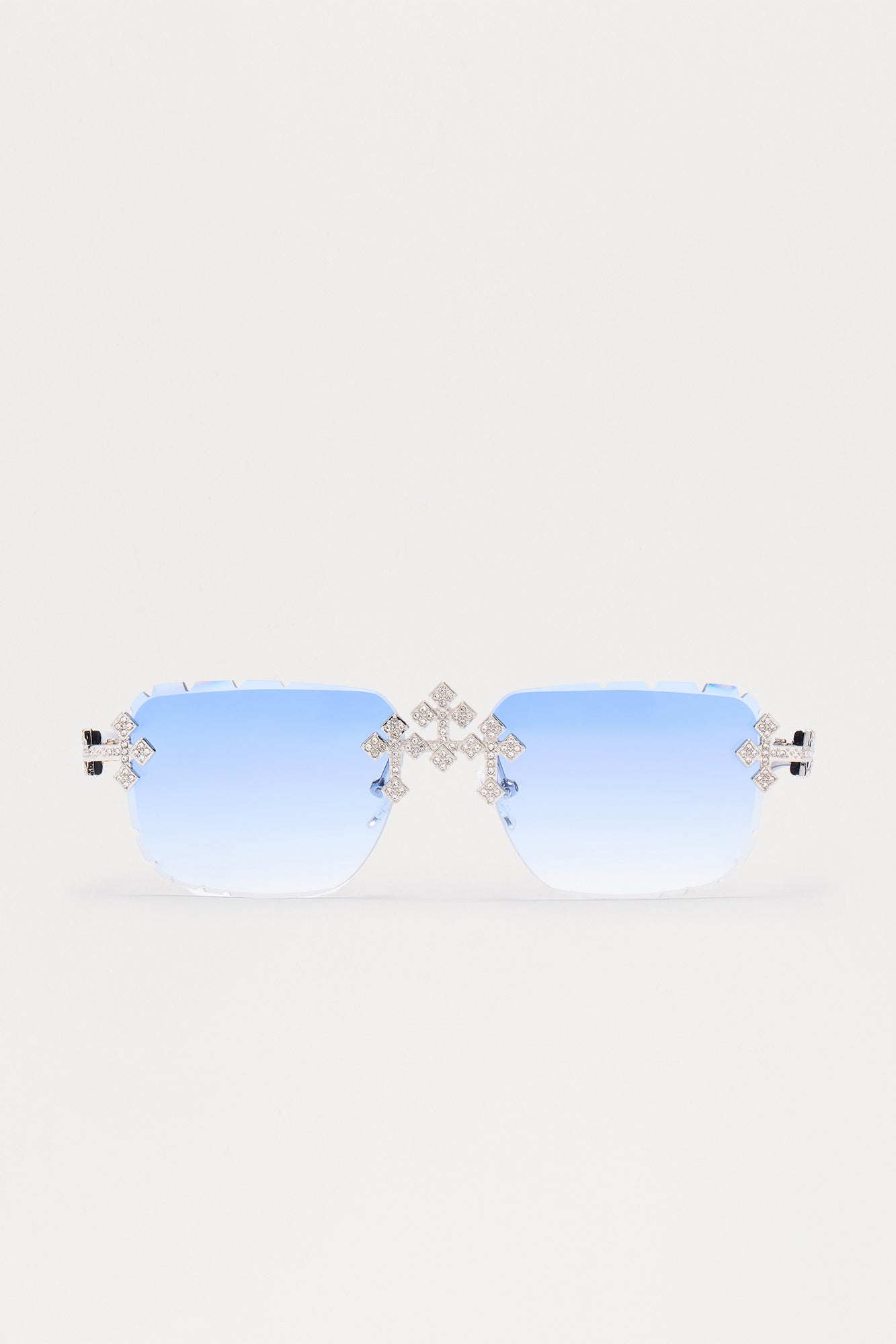 Iced Triple Cross Sunglasses - Blue/Black