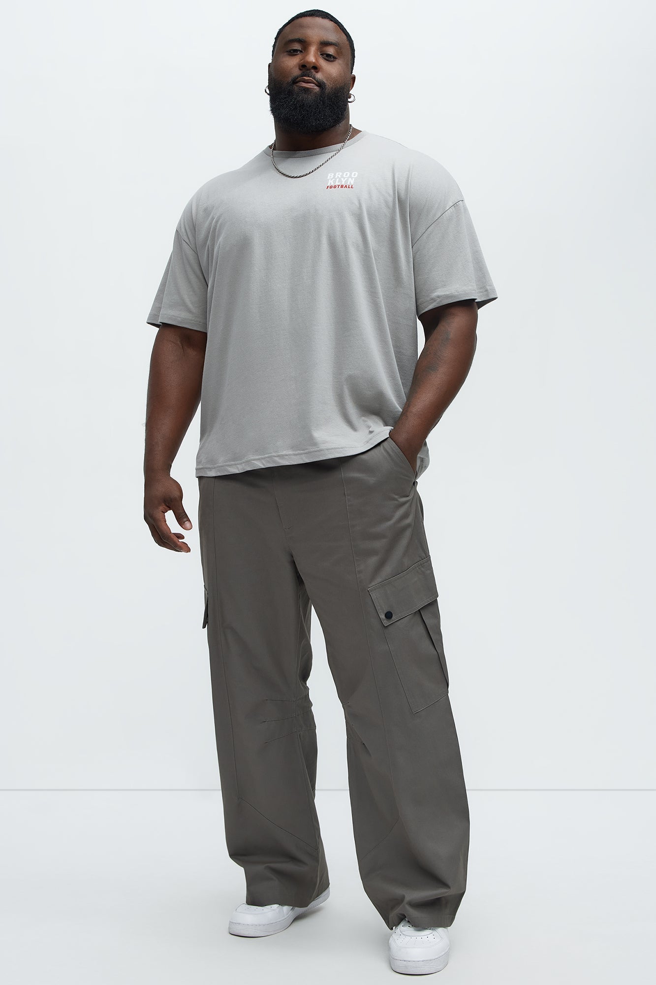 Brooklyn Basketball Oversized Short Sleeve Tee - Grey