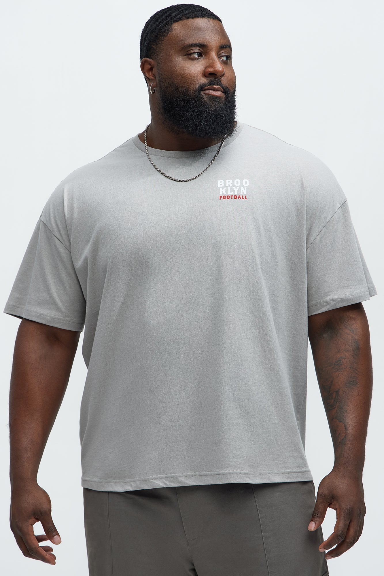 Brooklyn Basketball Oversized Short Sleeve Tee - Grey