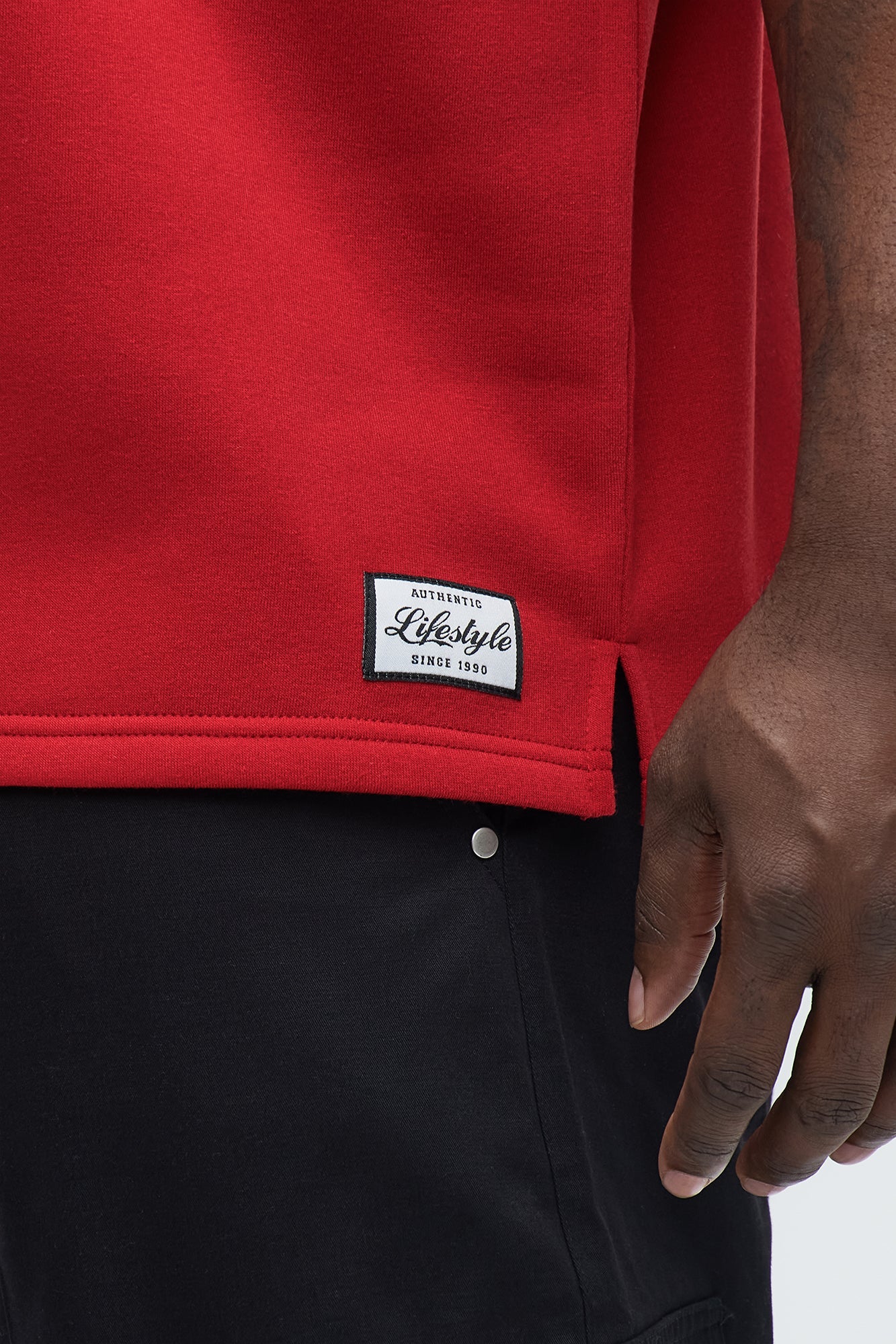 Authentic Short Sleeve Henley - Red