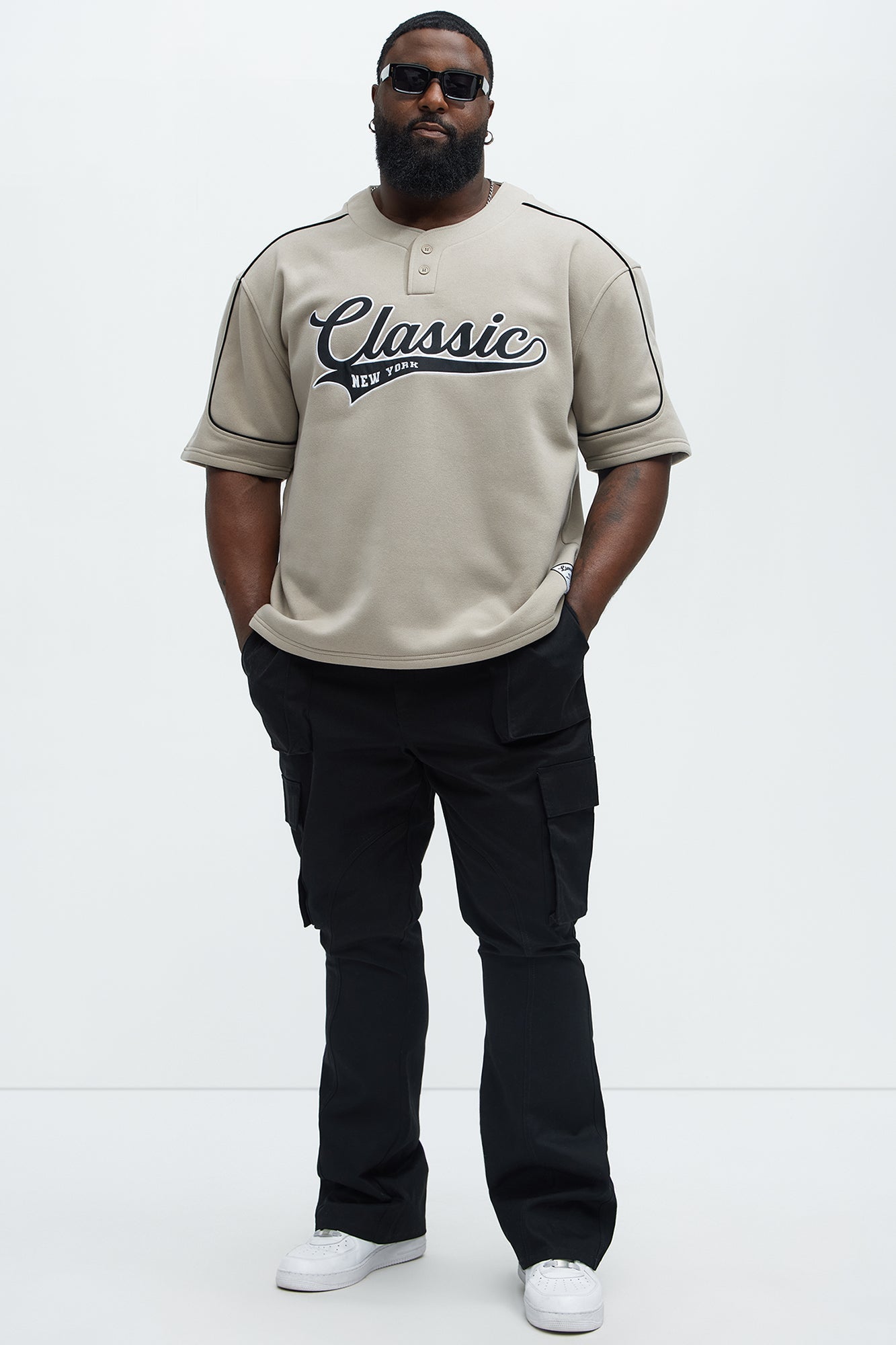 Classic New York Short Sleeve Henley - Stone