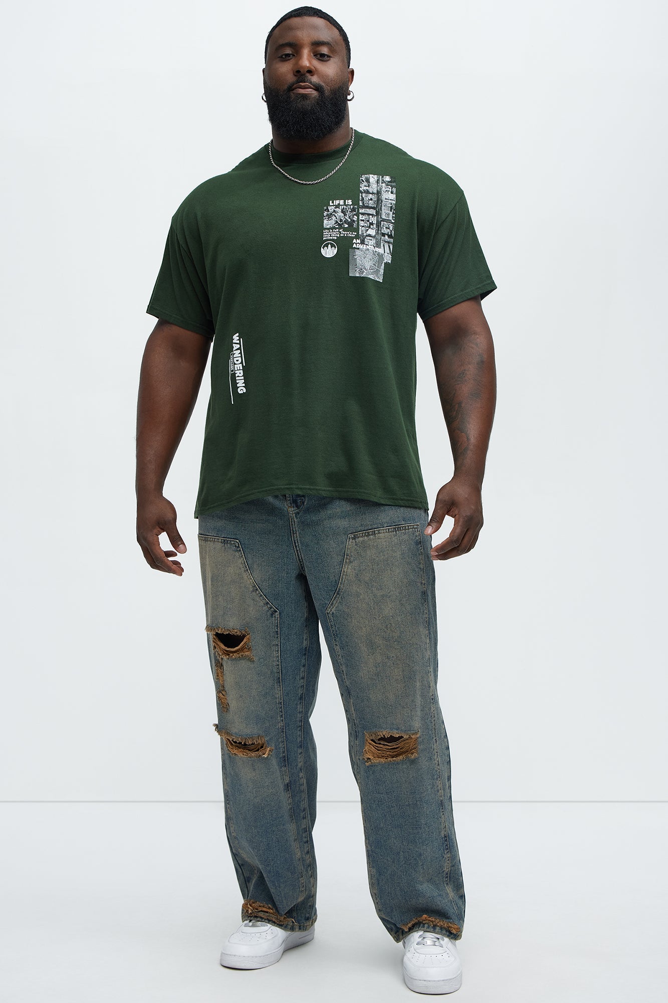 Life Is Wandering Short Sleeve Tee - Hunter Green