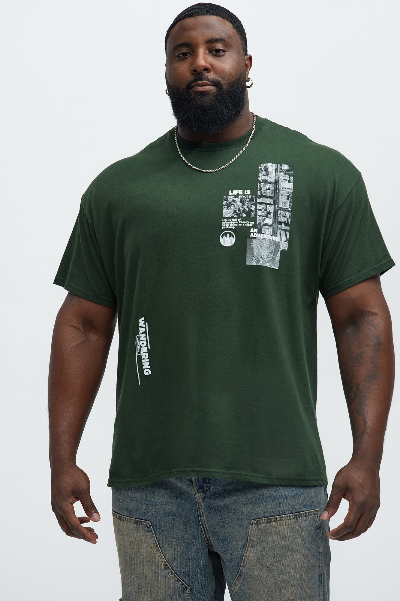 Life Is Wandering Short Sleeve Tee - Hunter Green