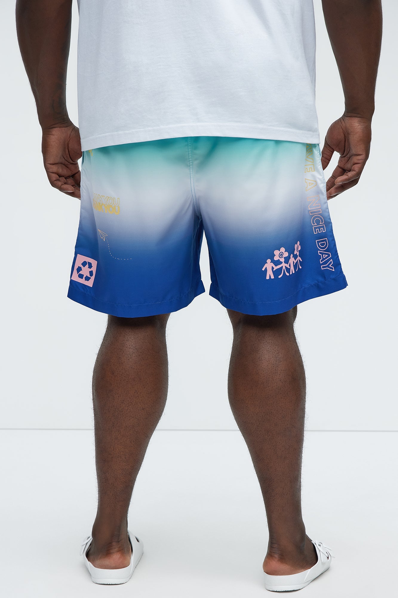 Ombre Good Vibes Swim Mid Trunk - Blue