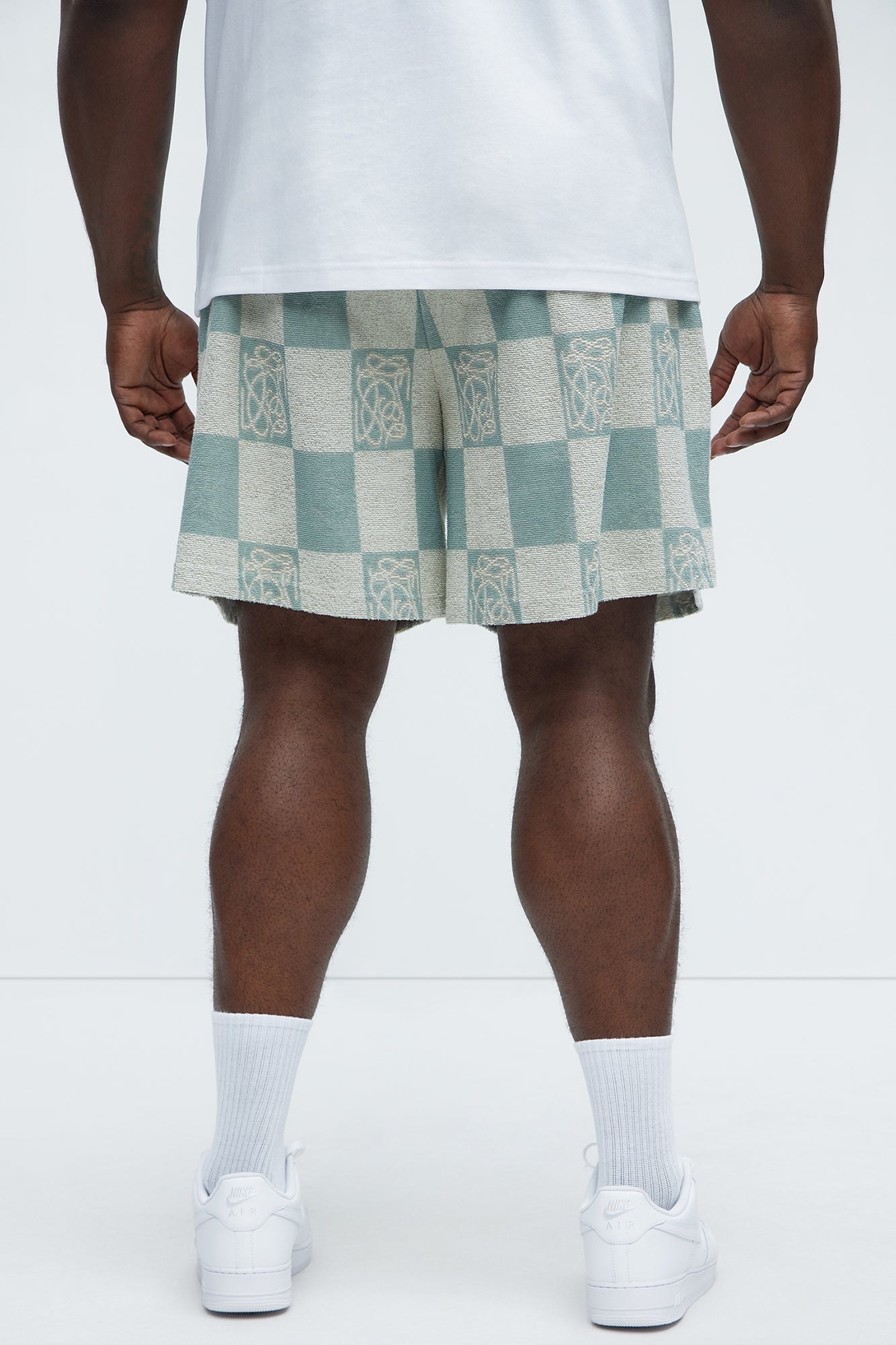 Checkered Relaxed Shorts - Blue/combo