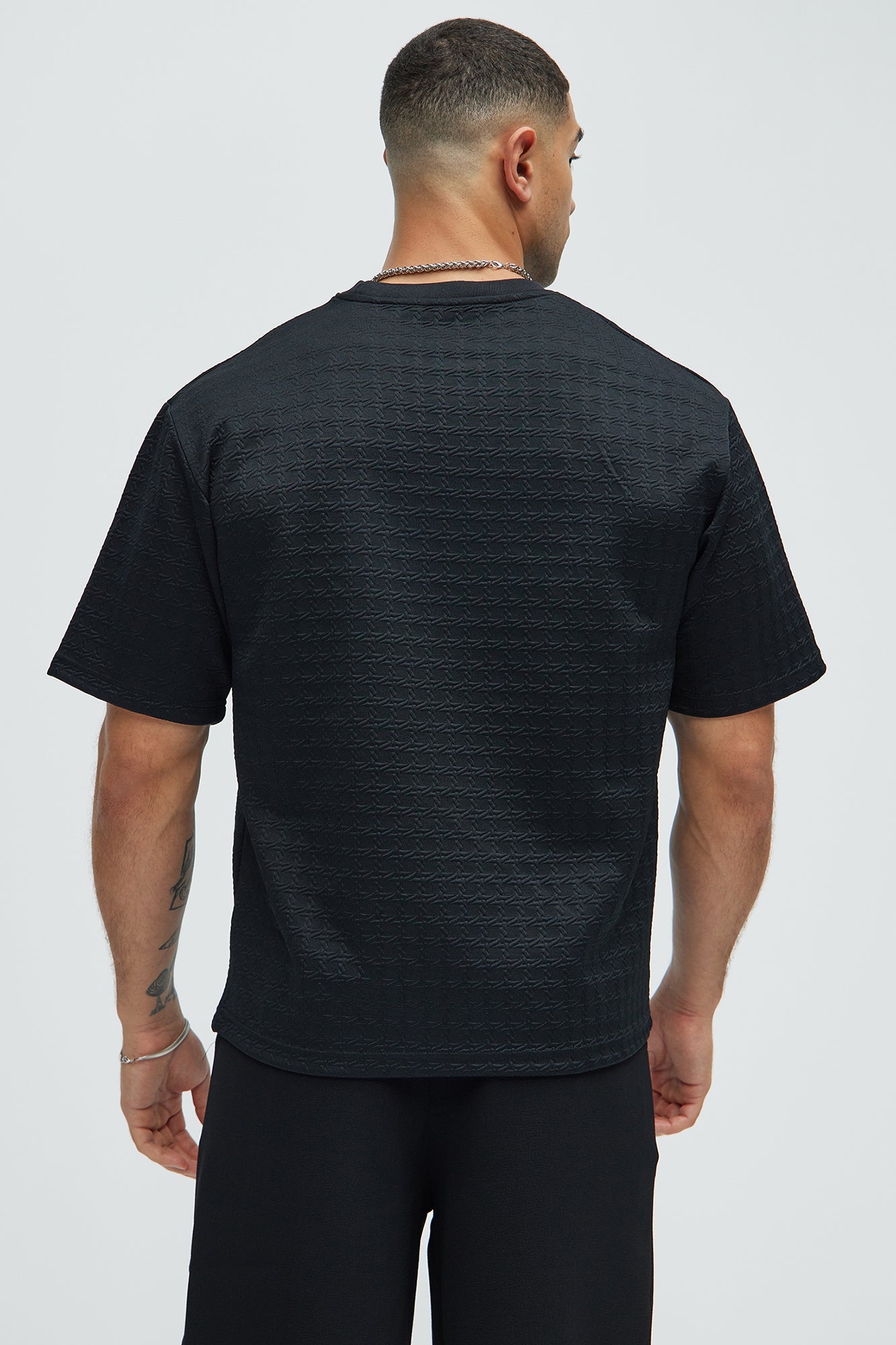 8 AM Textured Short Sleeve Tee - Black