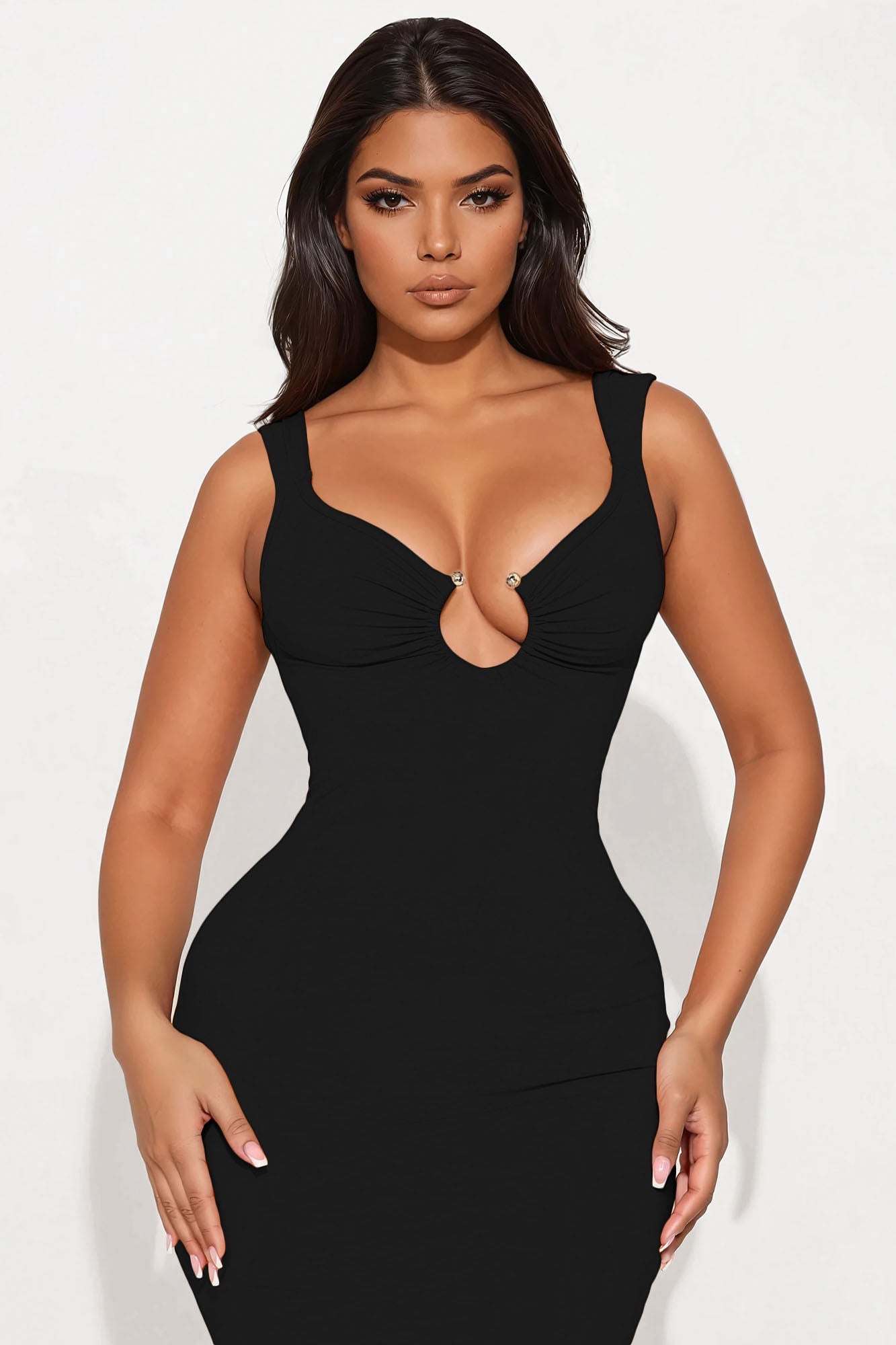 Paloma Backless Midi Dress - Black