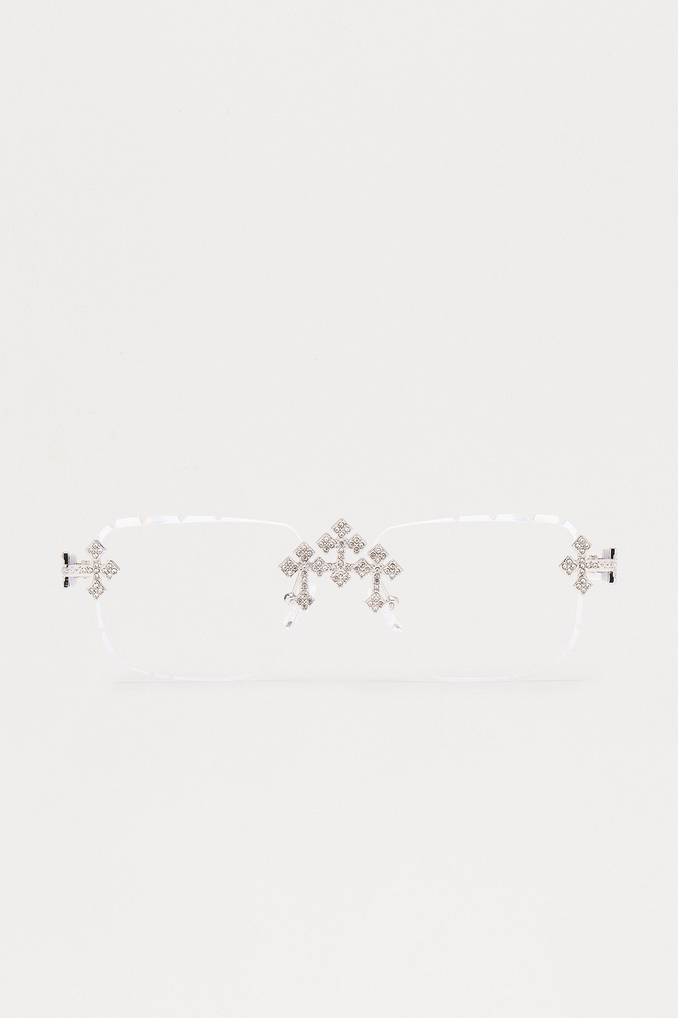 Iced Triple Cross Sunglasses - Clear
