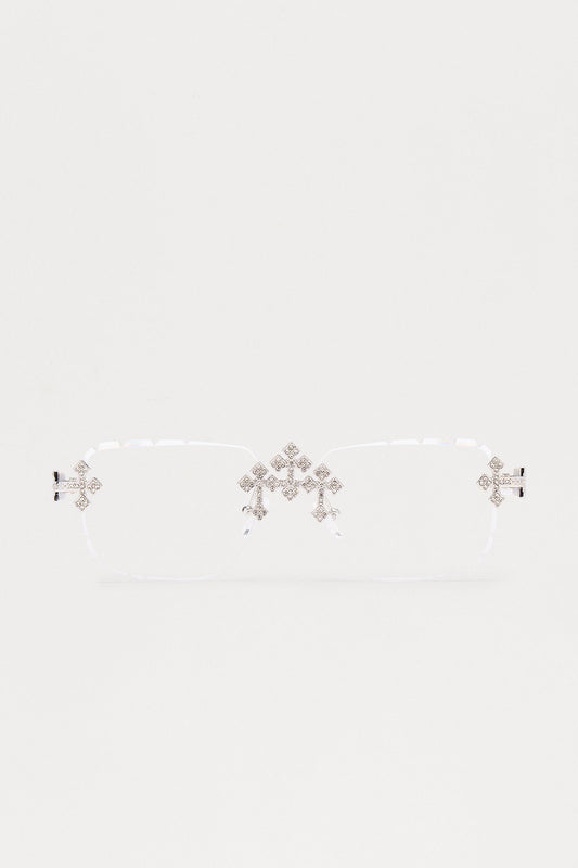 Iced Triple Cross Sunglasses - Clear