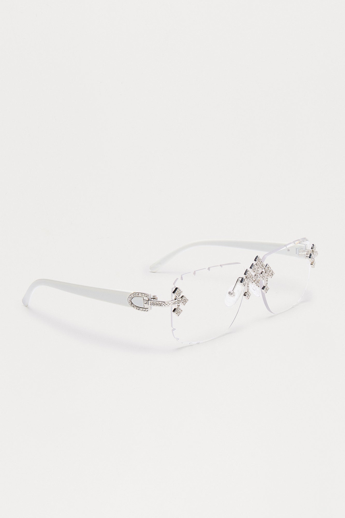 Iced Triple Cross Sunglasses - Clear