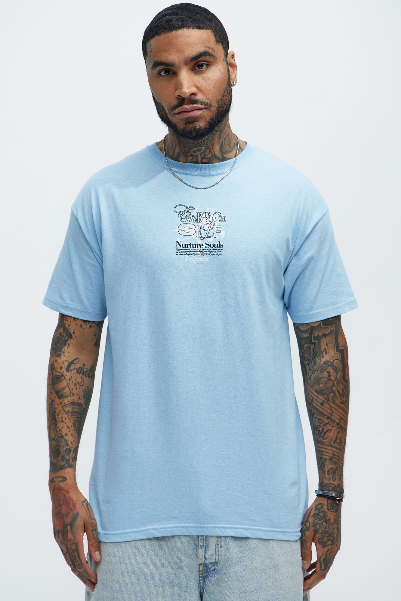Embrace Self Nurture Short Sleeve Tee - Light Blue