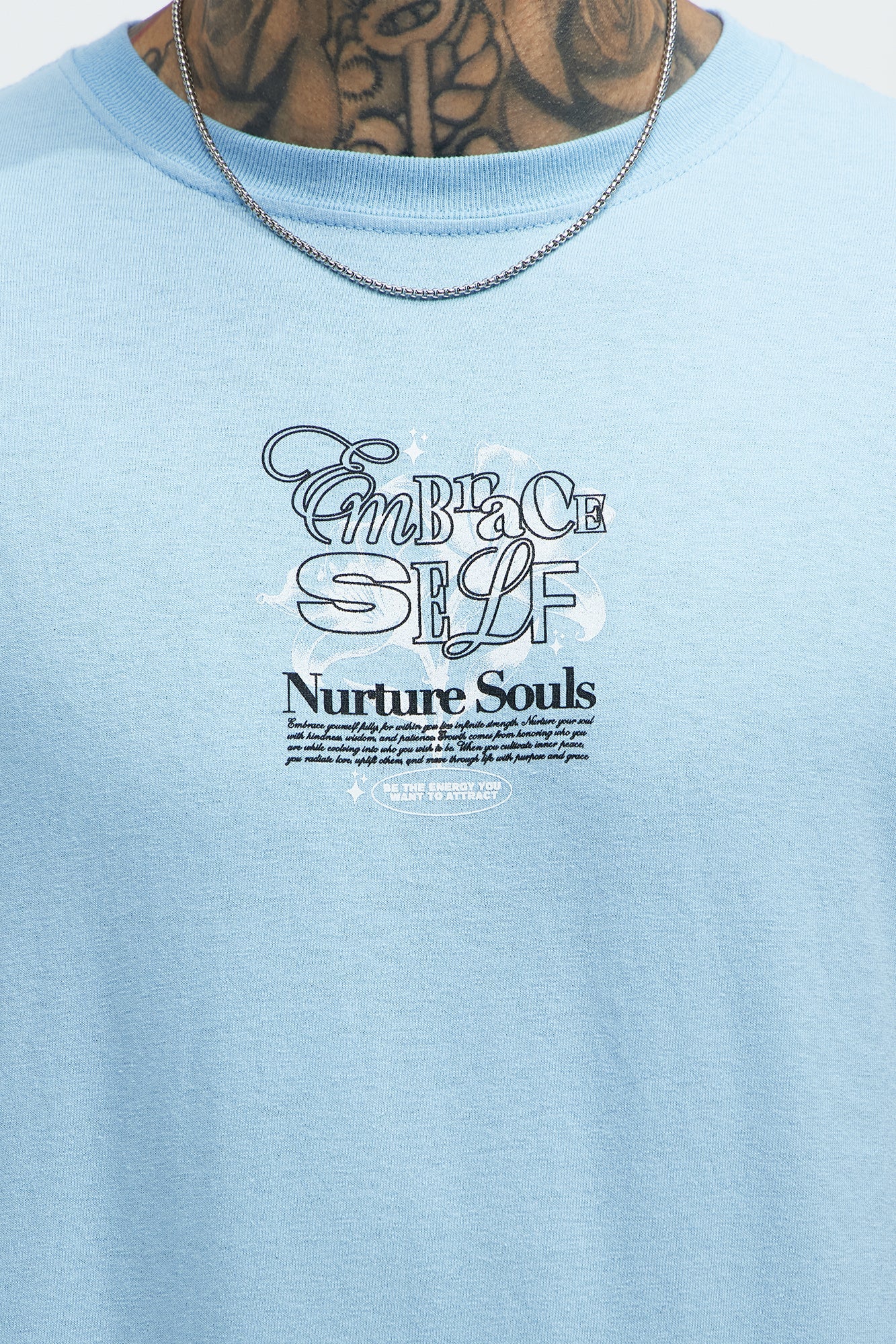 Embrace Self Nurture Short Sleeve Tee - Light Blue