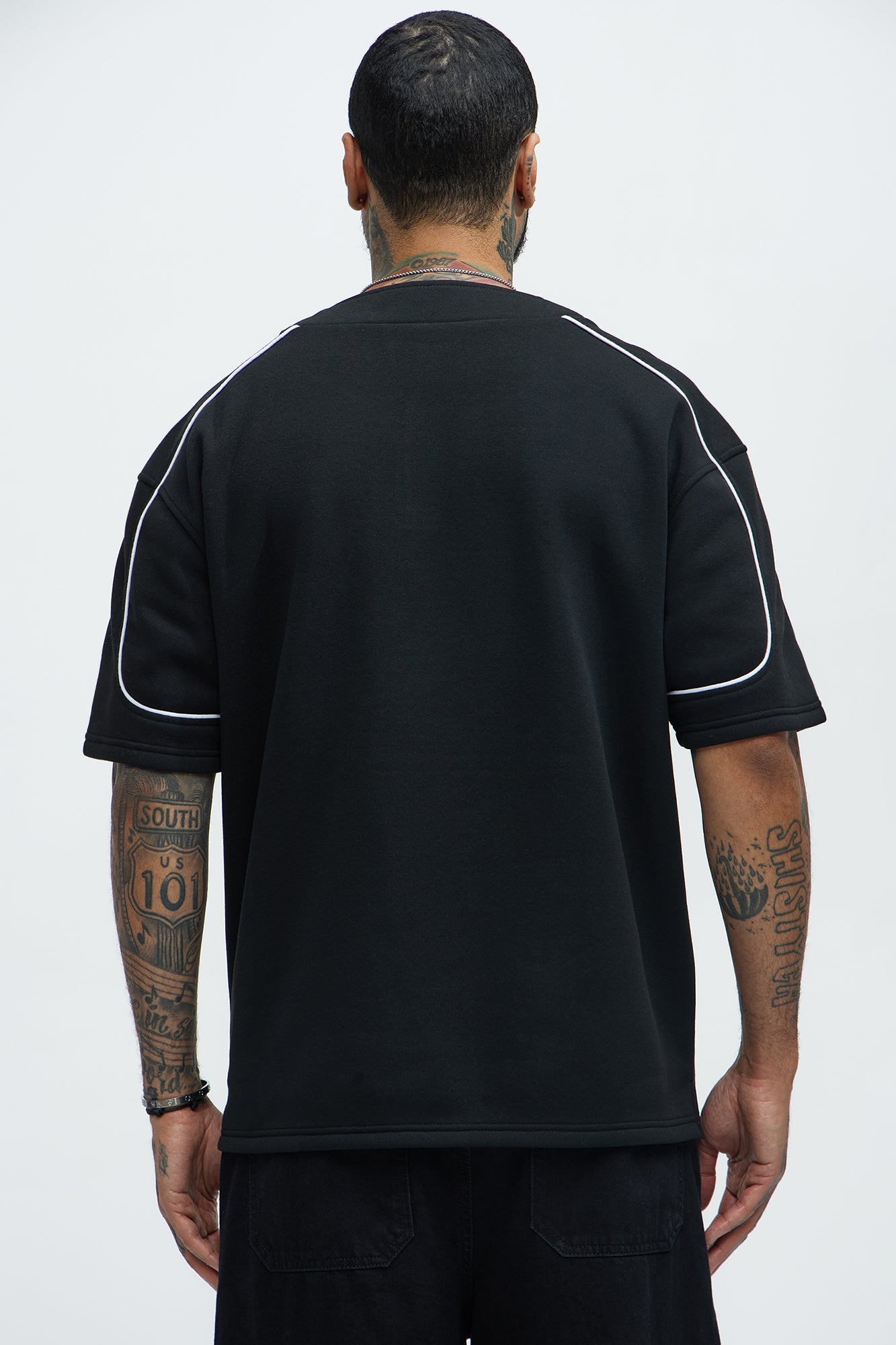 Classic New York Short Sleeve Henley - Black