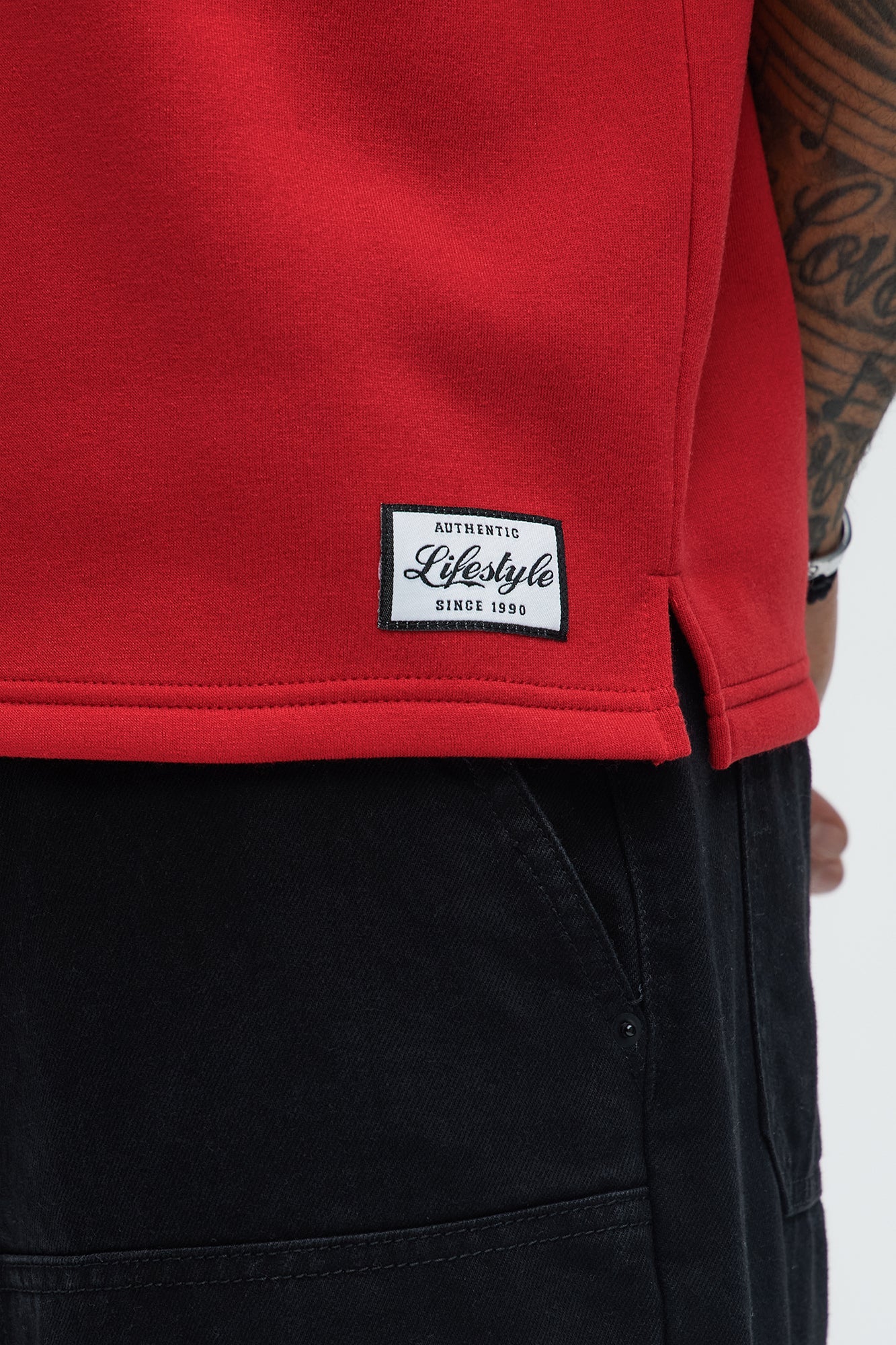 Authentic Short Sleeve Henley - Red