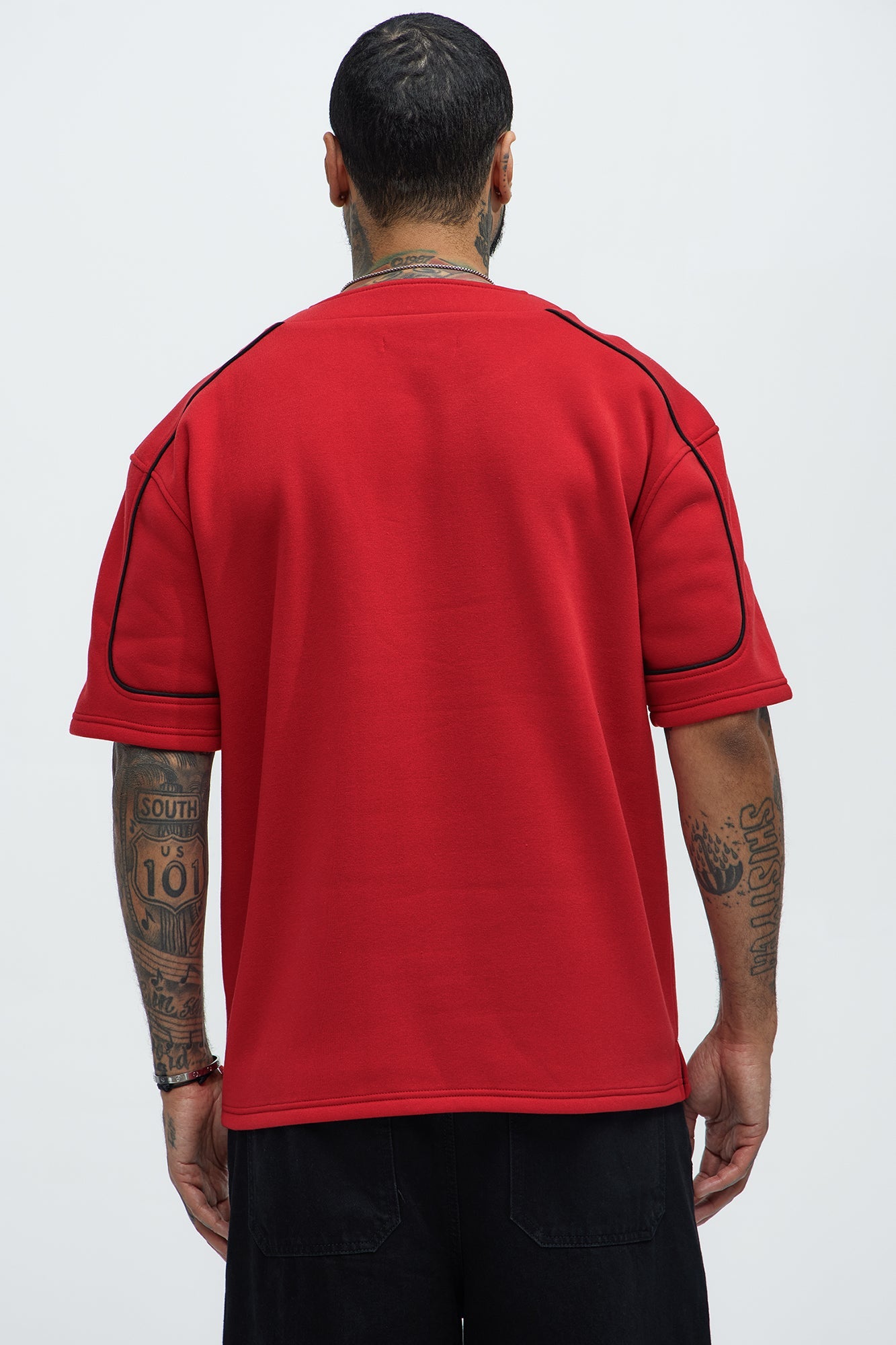 Authentic Short Sleeve Henley - Red