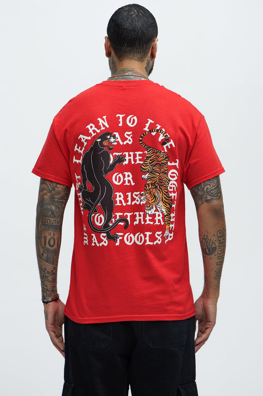 Learn To Live Together Short Sleeve Tee - Red