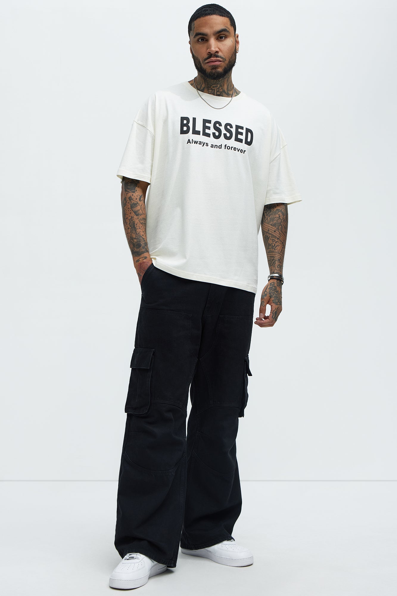 Blessed Oversized Short Sleeve Tee - White