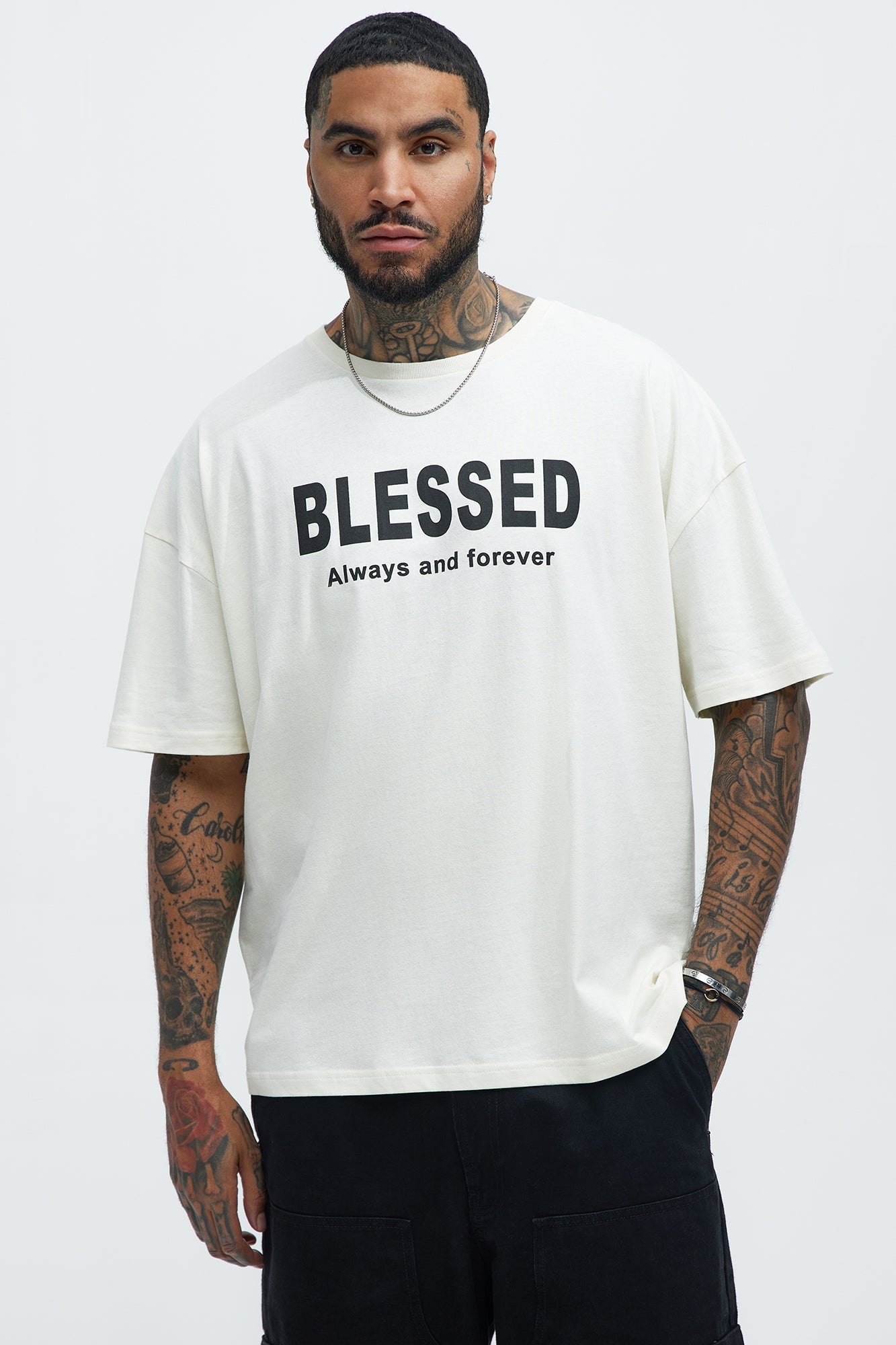 Blessed Oversized Short Sleeve Tee - White
