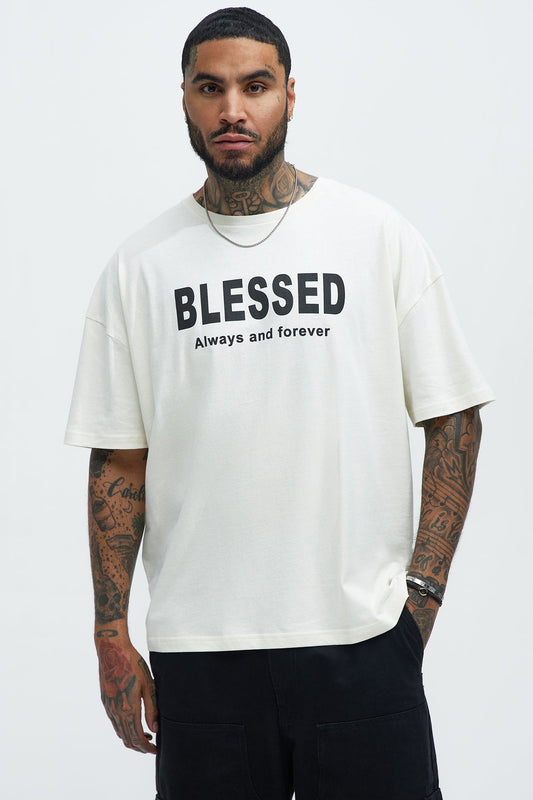 Blessed Oversized Short Sleeve Tee - White