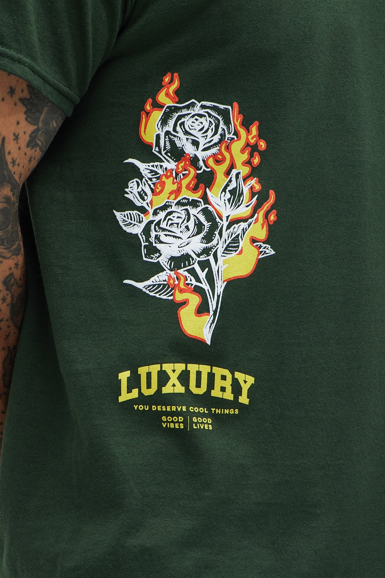 Luxury Is Hype Short Sleeve Tee - Hunter Green