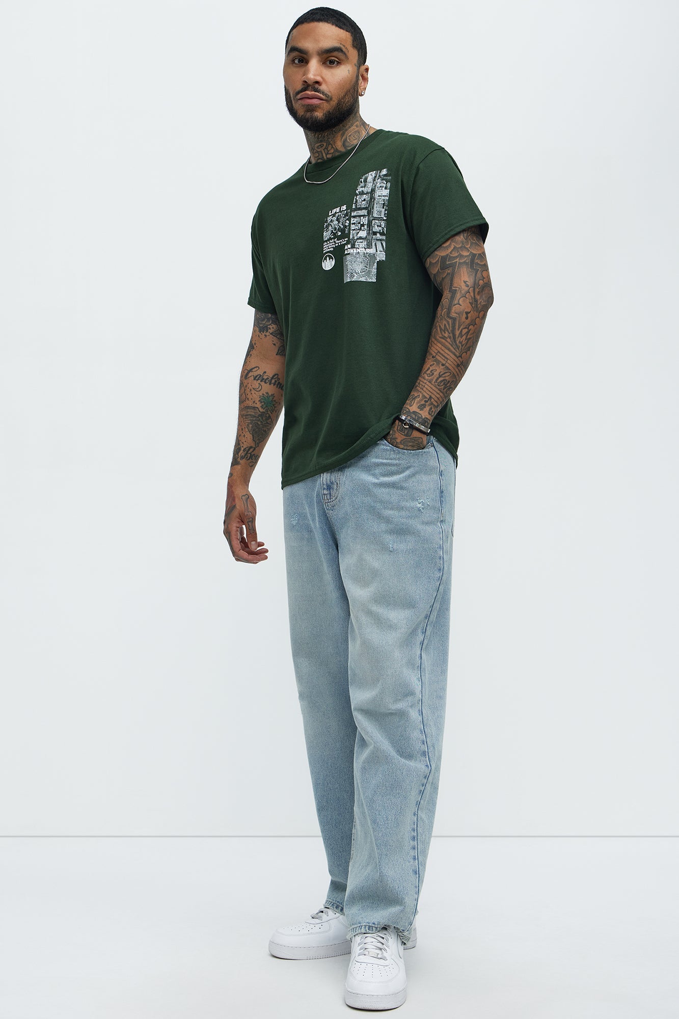 Life Is Wandering Short Sleeve Tee - Hunter Green