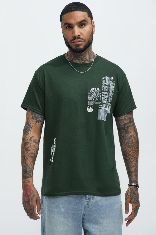 Life Is Wandering Short Sleeve Tee - Hunter Green