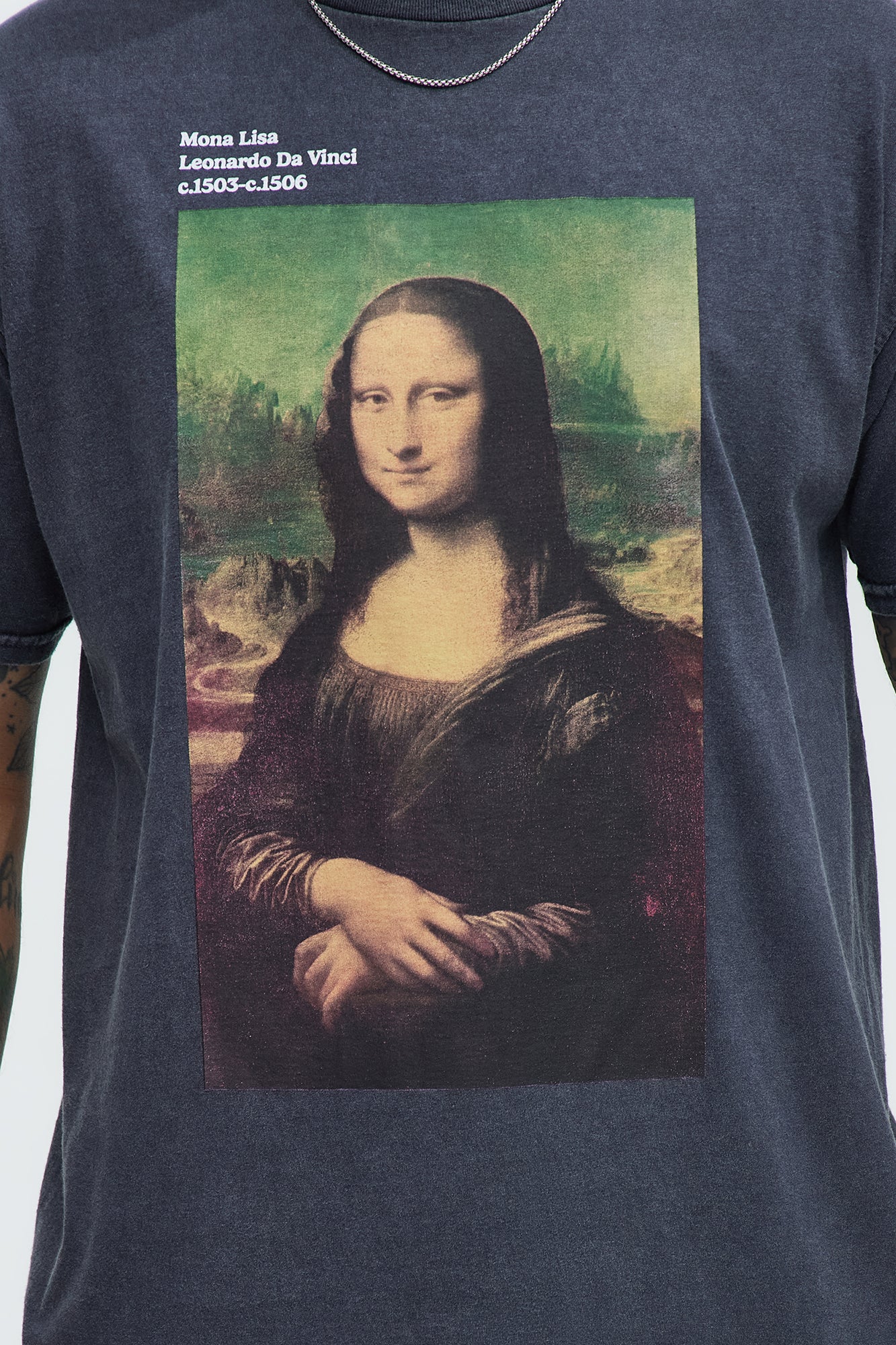 Da Vinci Mona Lisa Short Sleeve Tee - Navy