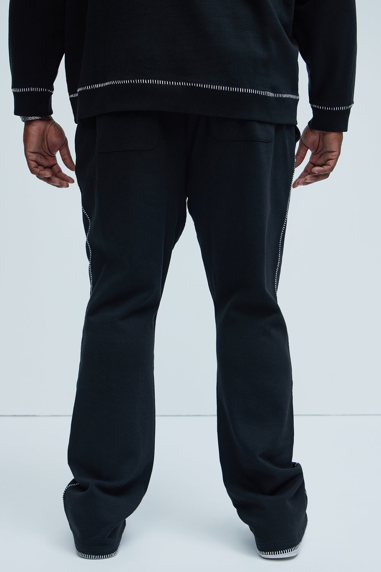 Tyson Stitch Skinny Flared Sweatpants - Black