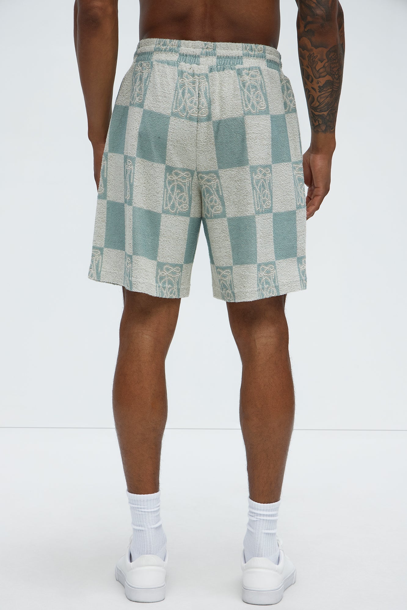 Checkered Relaxed Shorts - Blue/combo