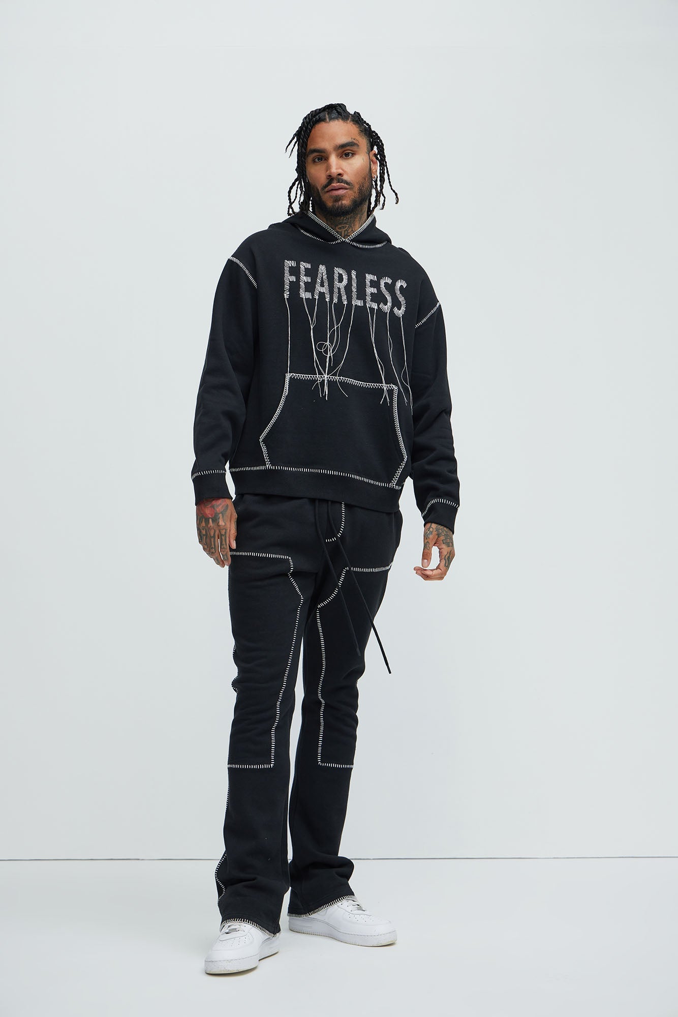 Tyson Stitch Hoodie - Black