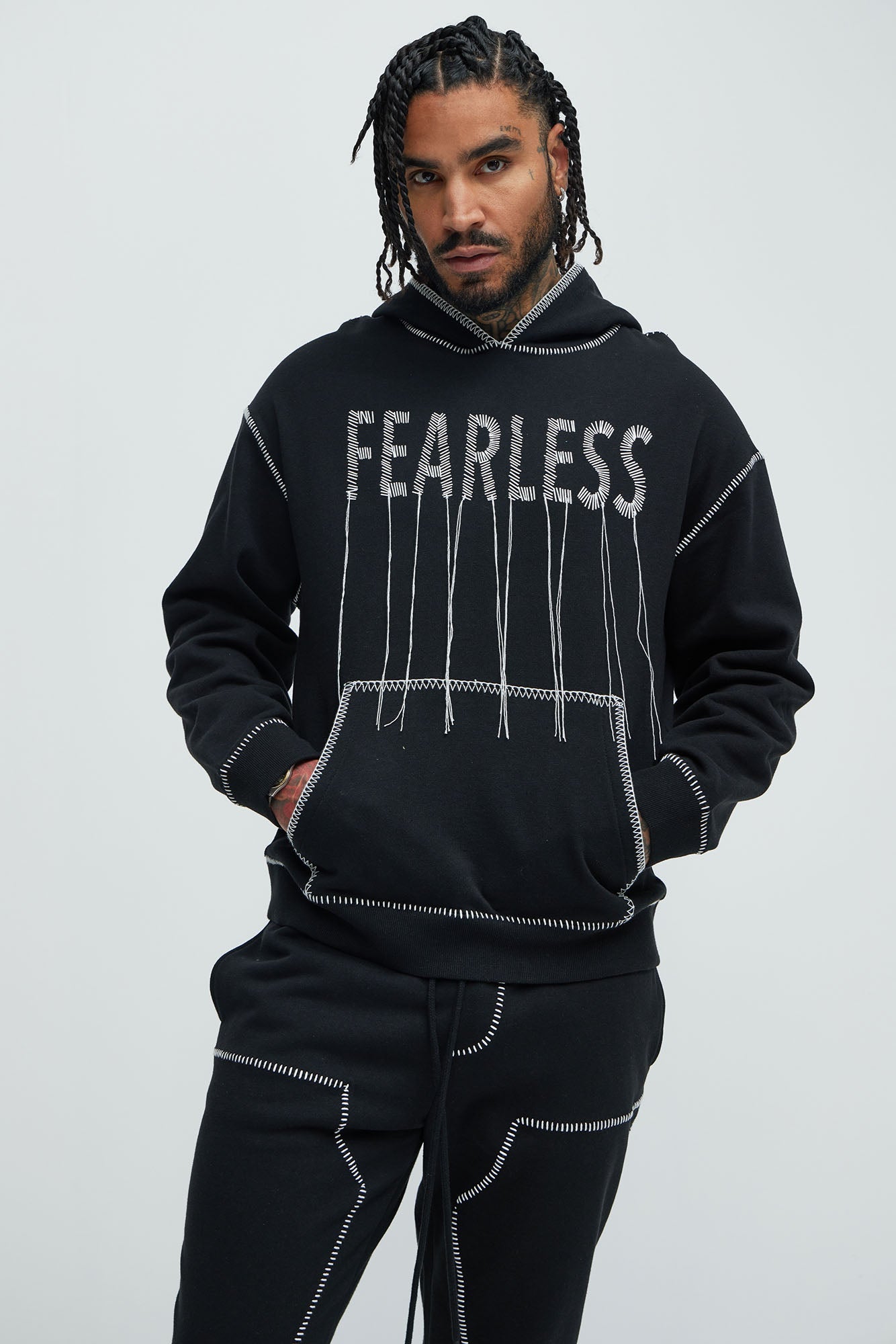 Tyson Stitch Hoodie - Black