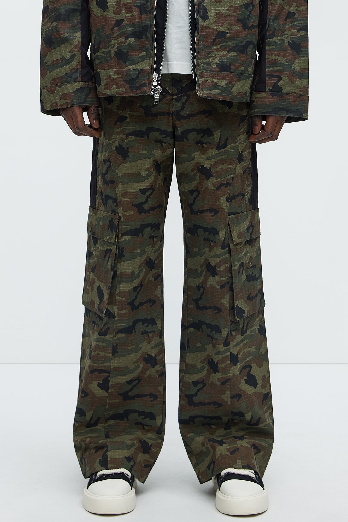 Ripstop Contrast Camo Cargo Pants - Camouflage