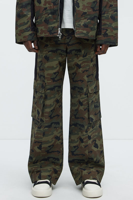 Ripstop Contrast Camo Cargo Pants - Camouflage