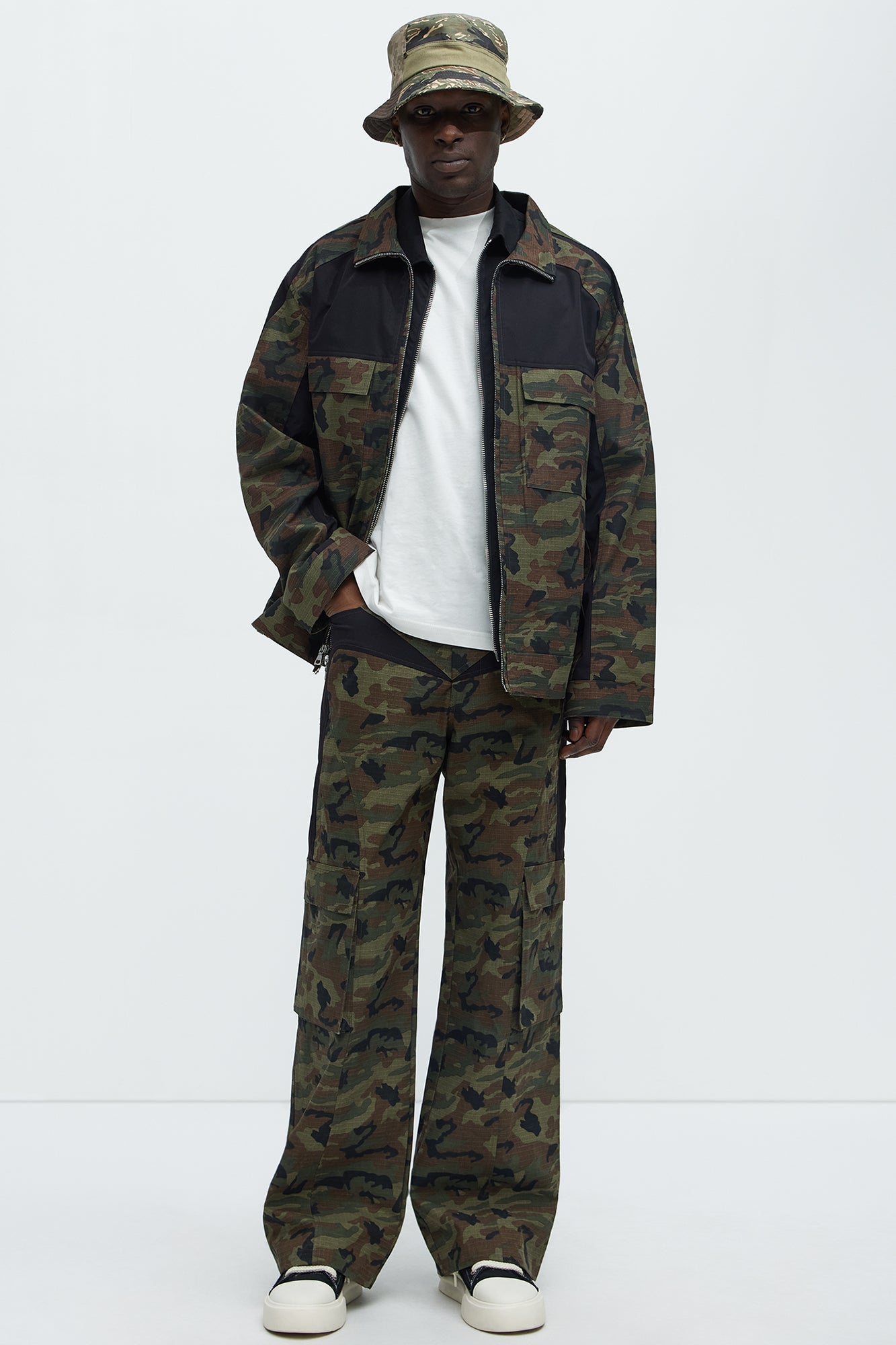 Ripstop Contrast Camo Cargo Pants - Camouflage