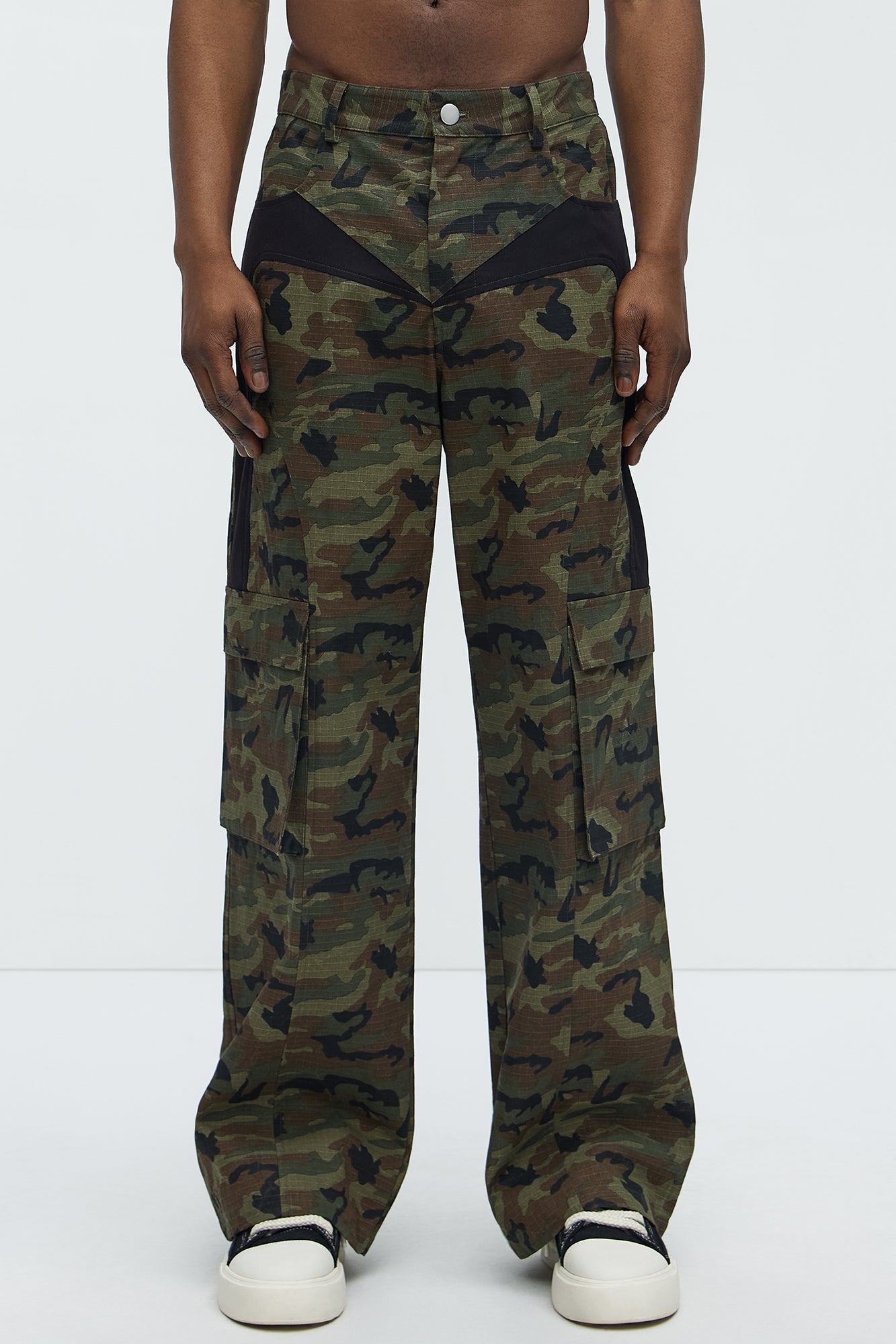 Ripstop Contrast Camo Cargo Pants - Camouflage