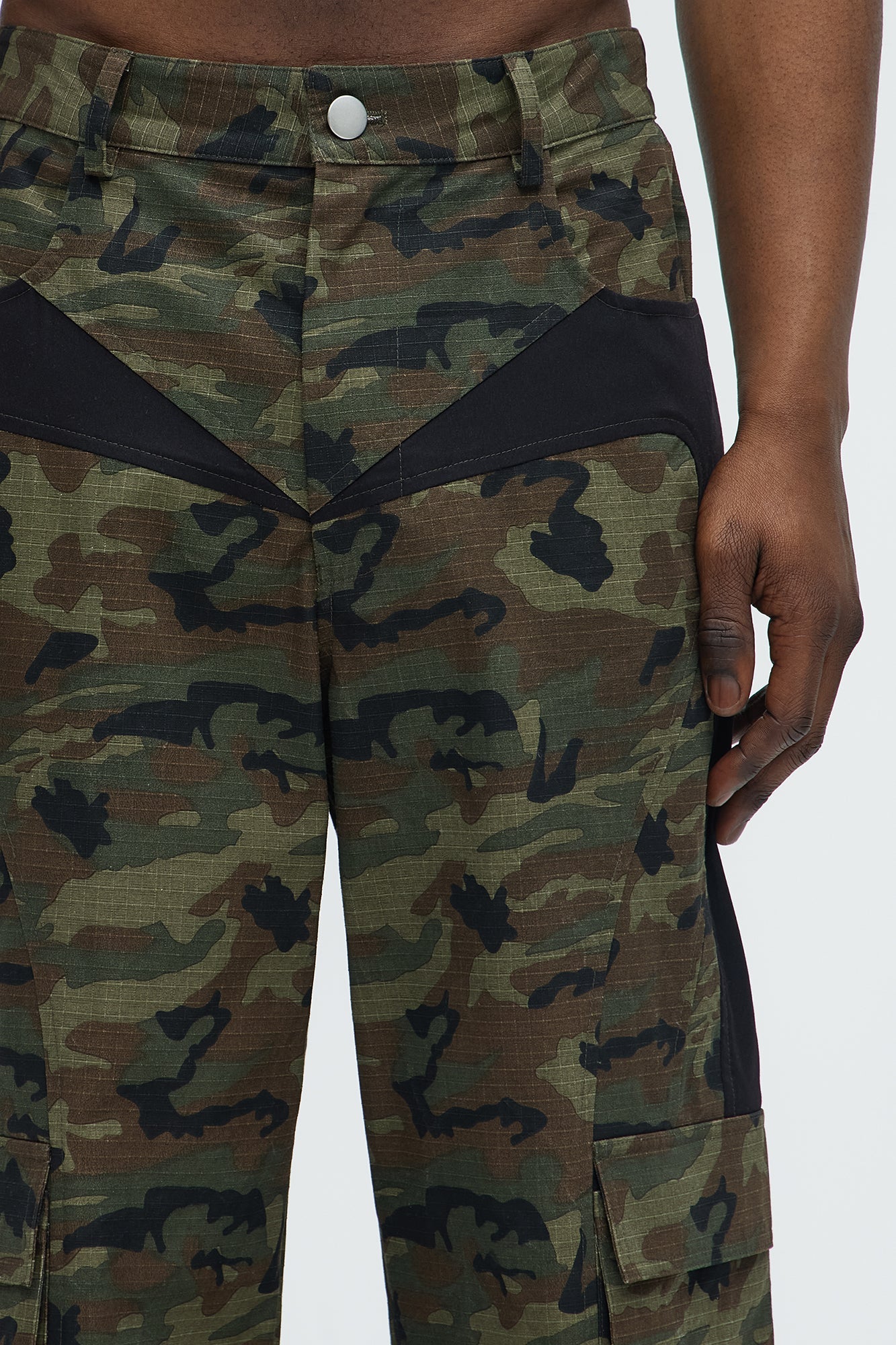 Ripstop Contrast Camo Cargo Pants - Camouflage