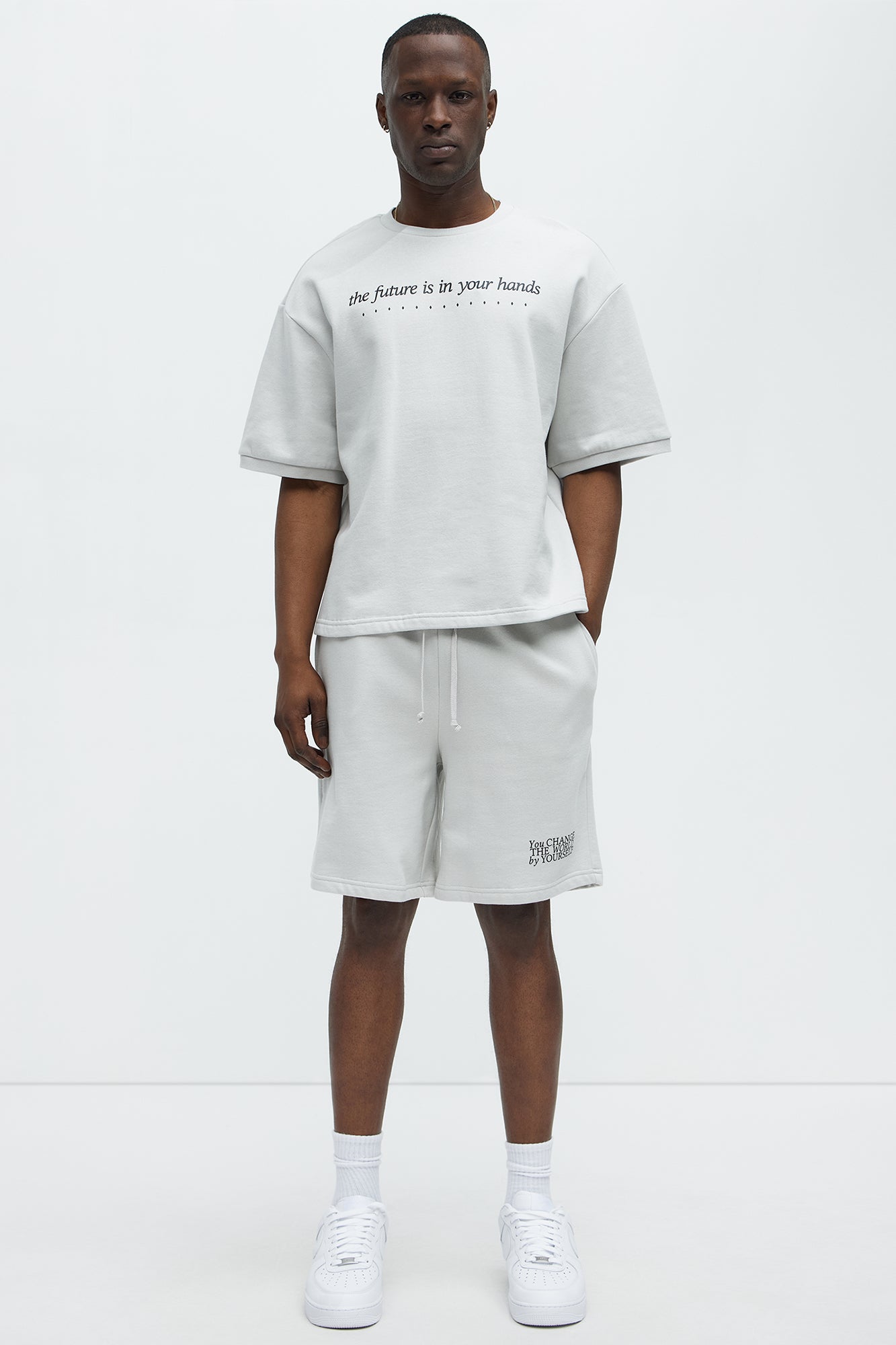 The Future Is In Your Hands Sweatshorts - Grey