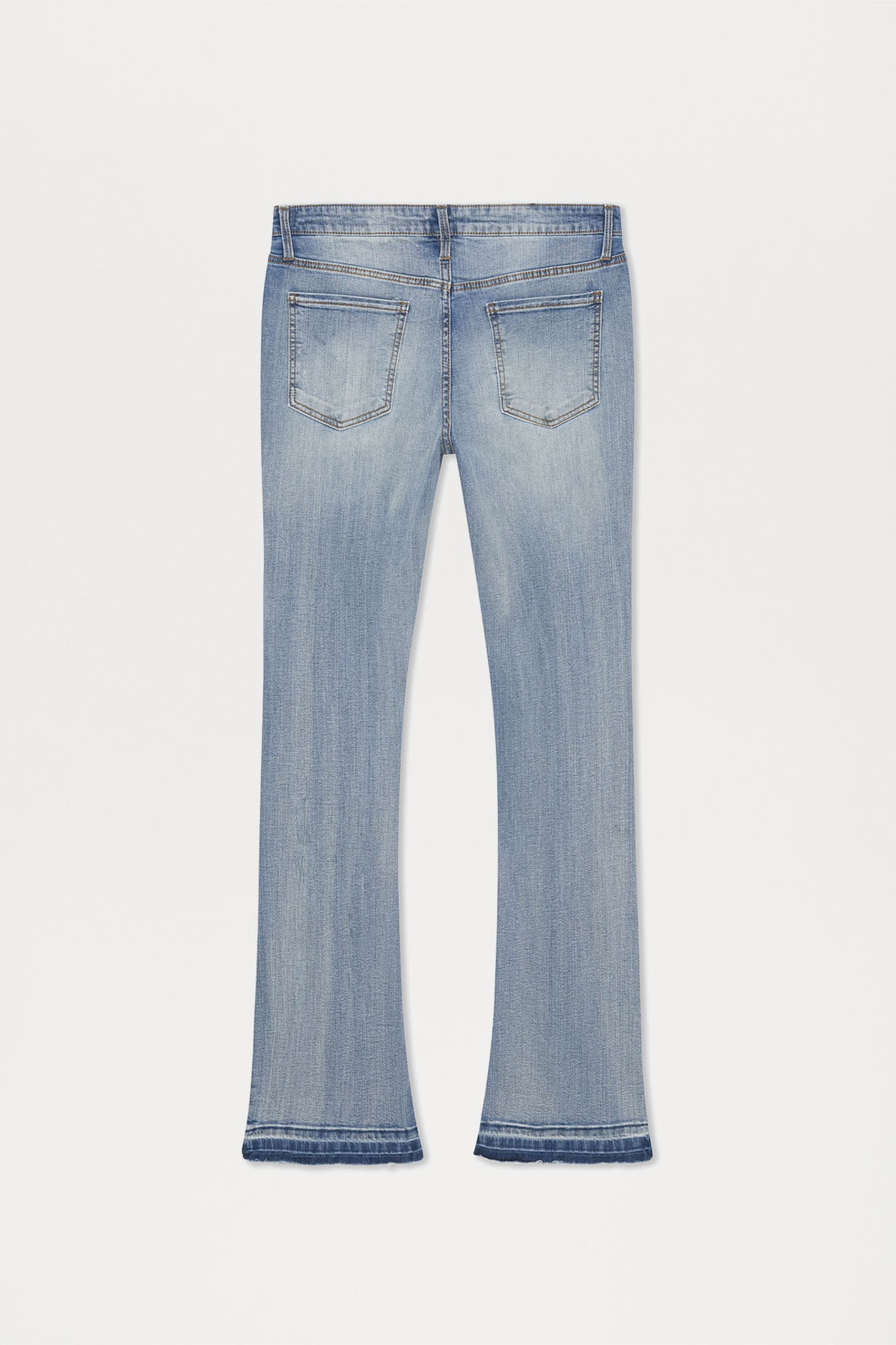 Through It Ripped Skinny Flared Jeans - Vintage Blue Wash