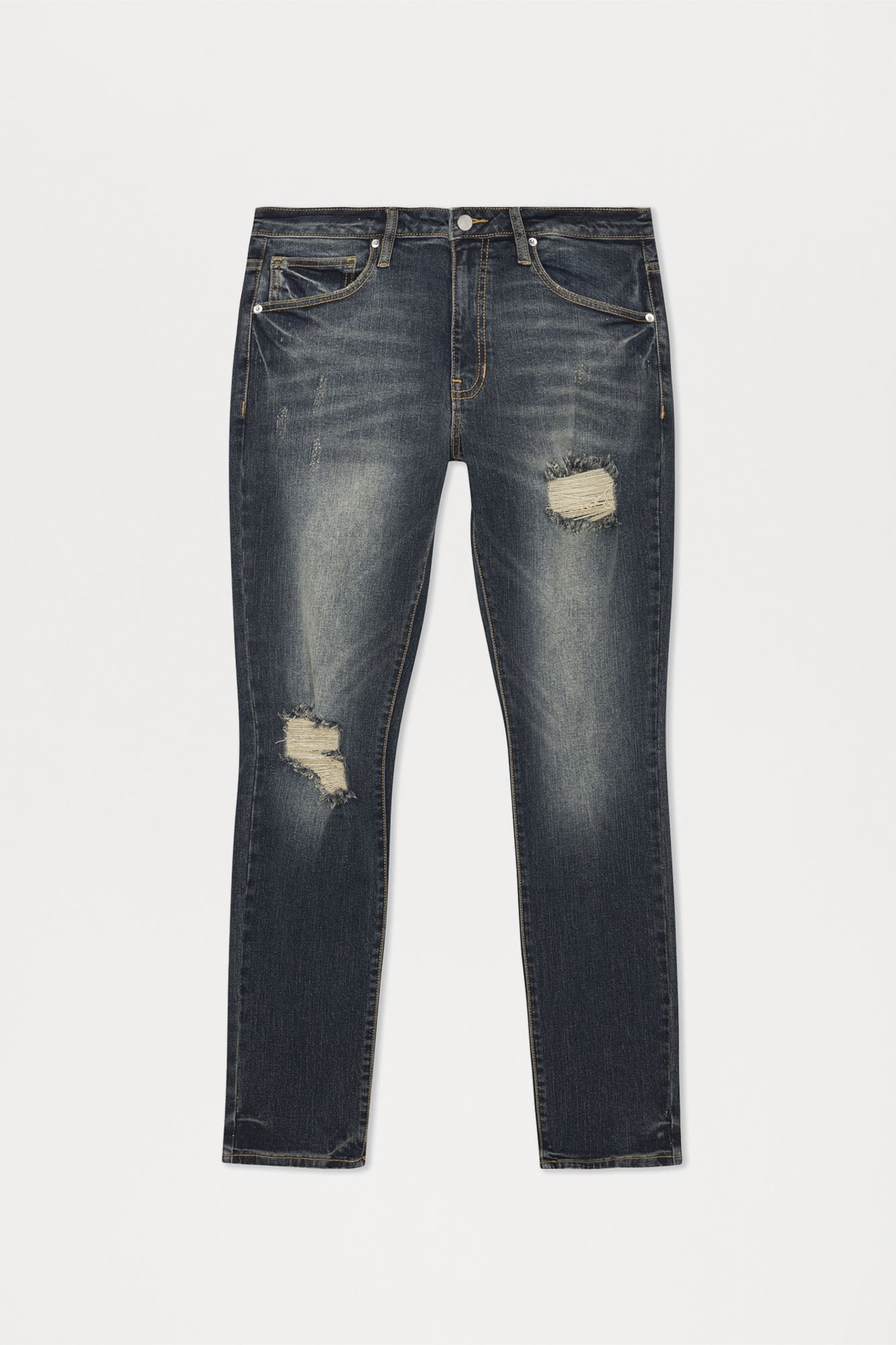 Day To Day Distressed Slim Jeans - Dark Wash