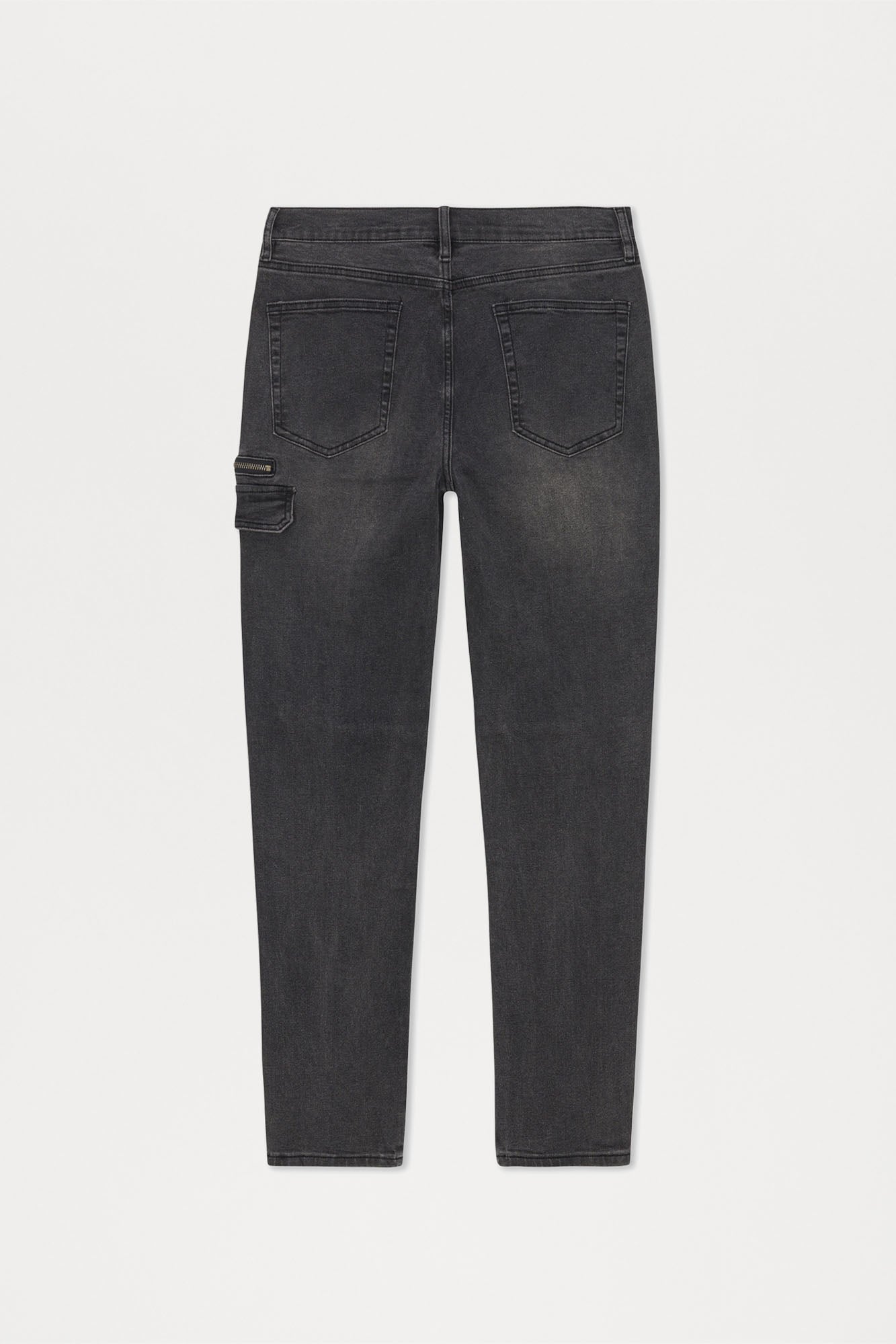 Cargo Pocket Slim Taper Jeans - Black