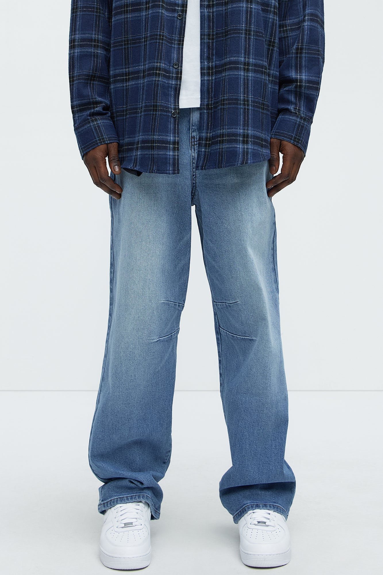 Kylan Classic Baggy Jeans - Medium Blue Wash