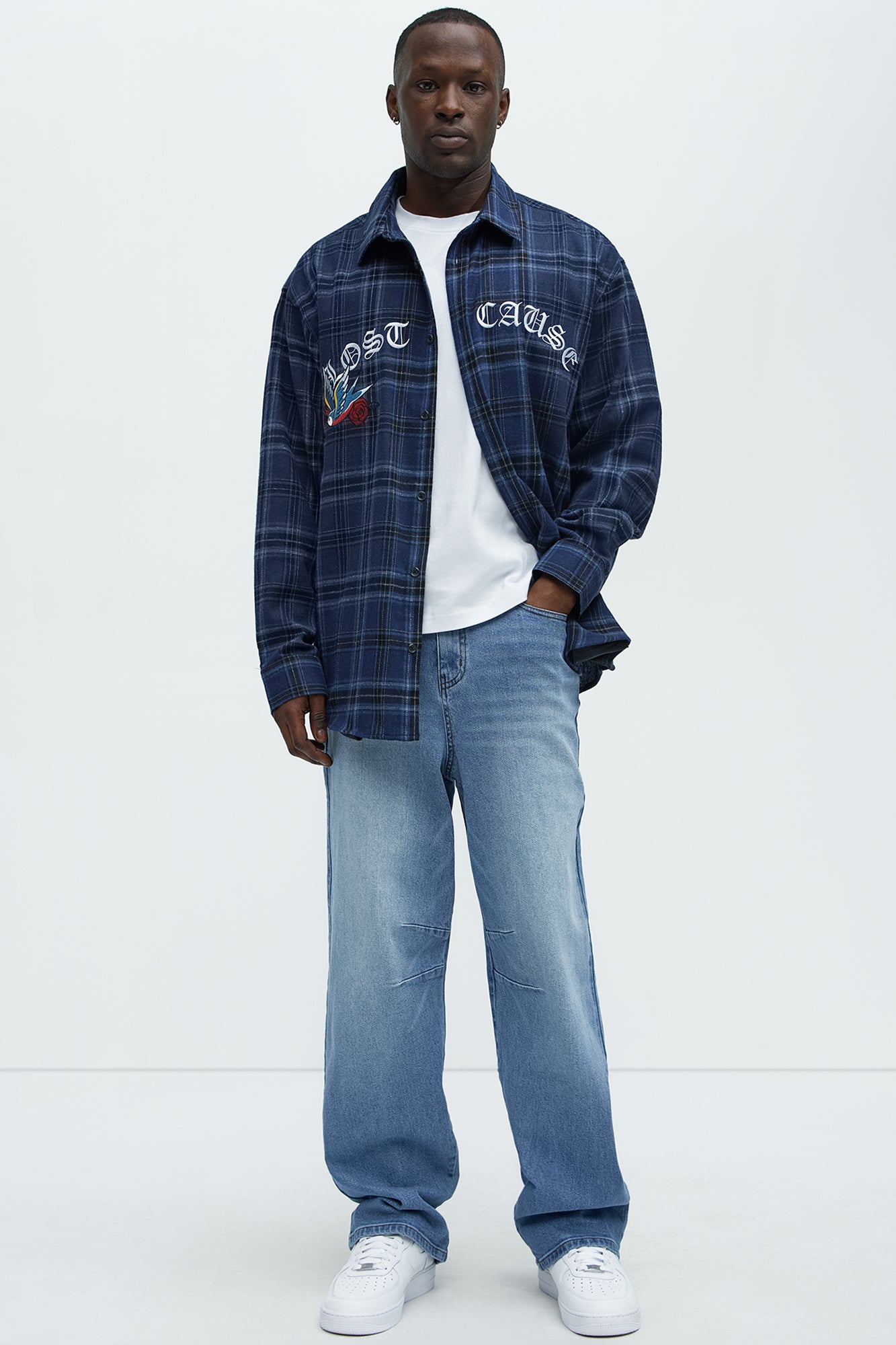 Kylan Classic Baggy Jeans - Medium Blue Wash