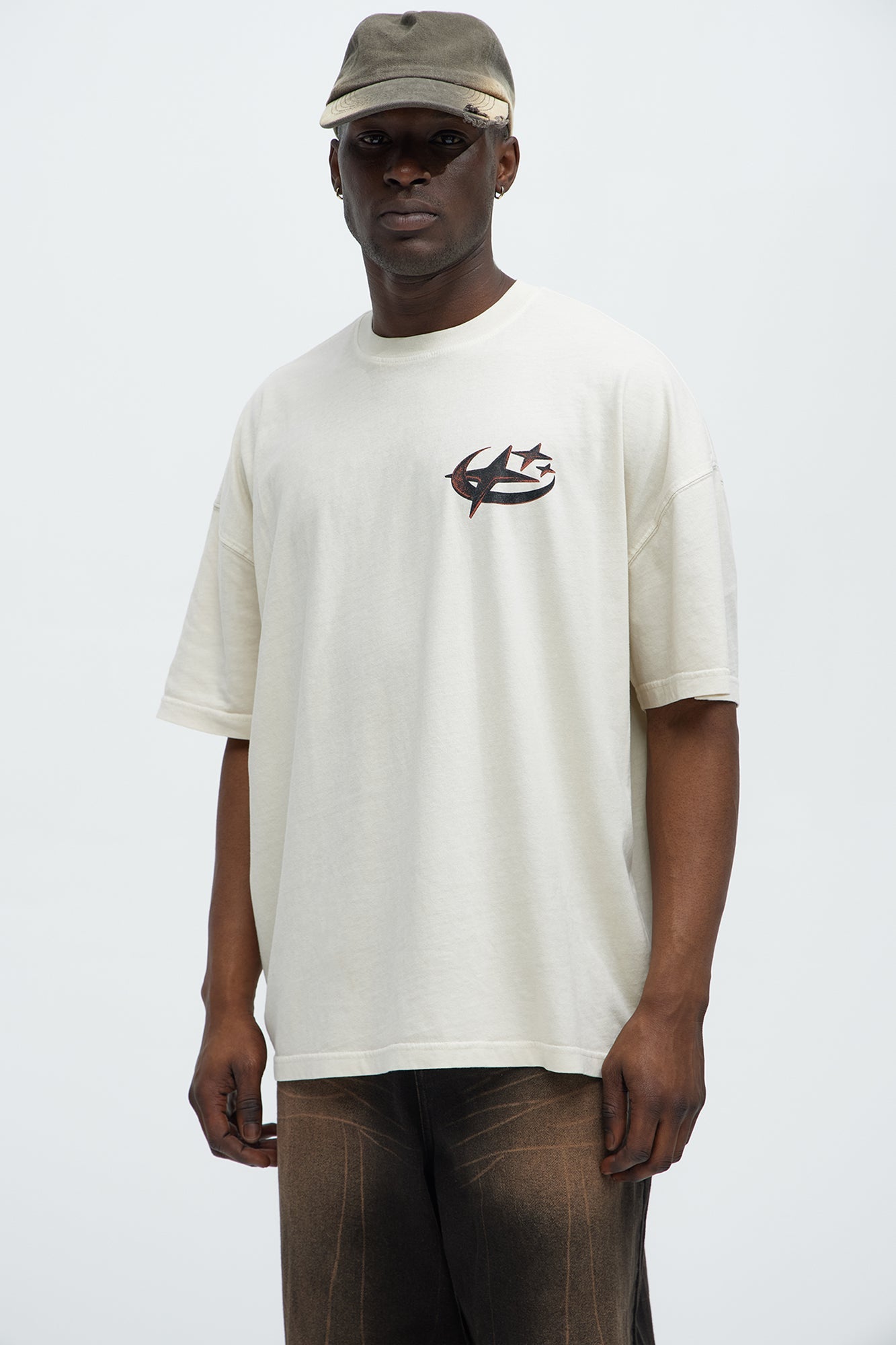 Risk It All Oversized Short Sleeve Tee - Cream