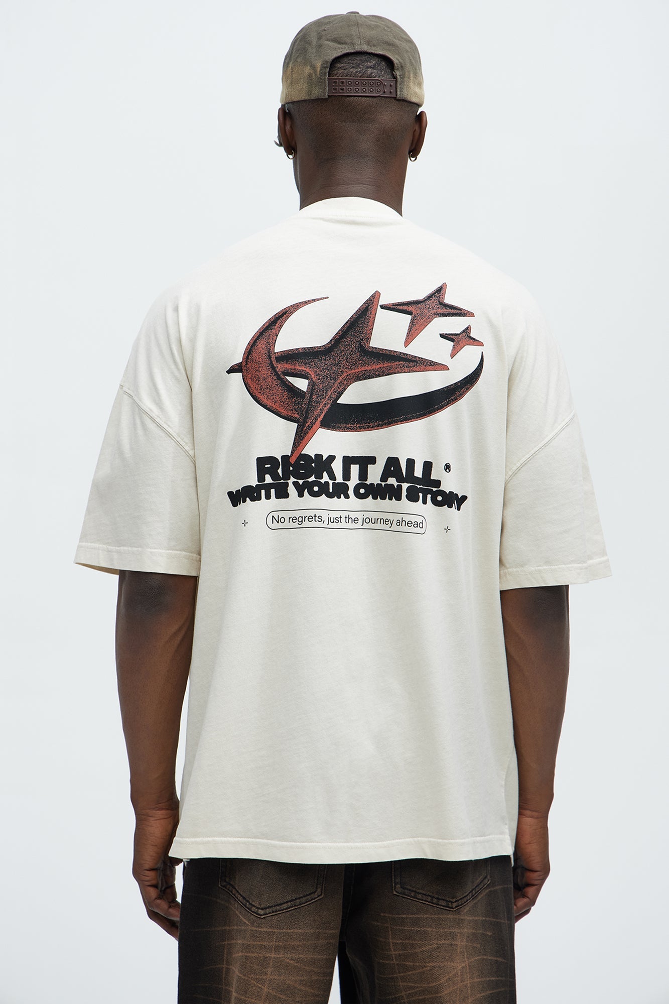 Risk It All Oversized Short Sleeve Tee - Cream