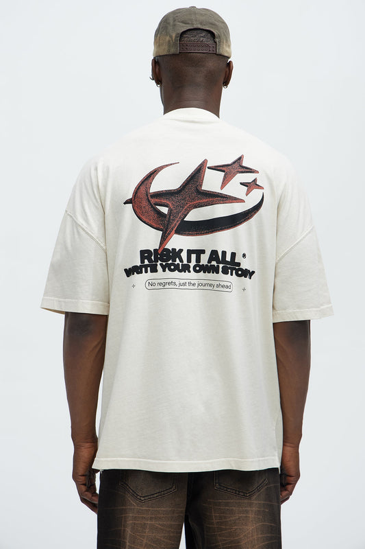 Risk It All Oversized Short Sleeve Tee - Cream